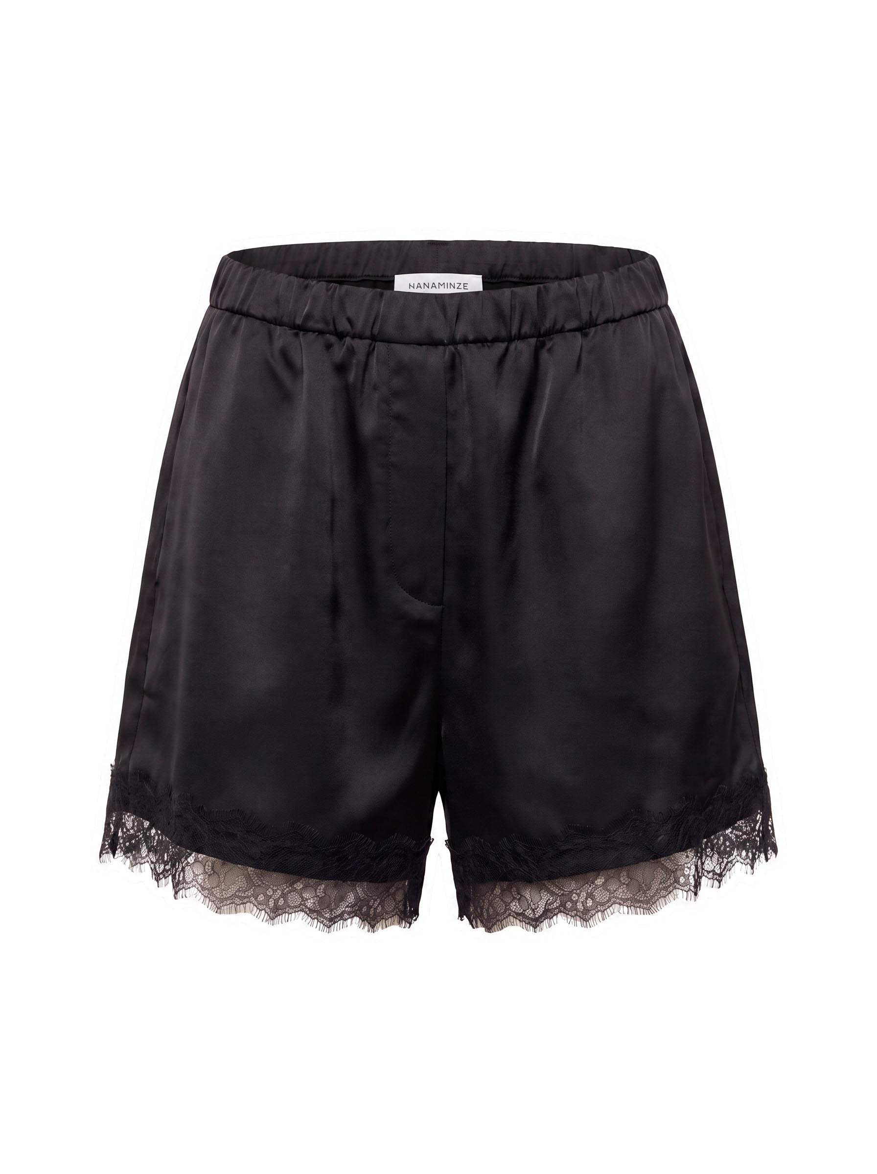 Shorts Lingerie Acetinado Preto