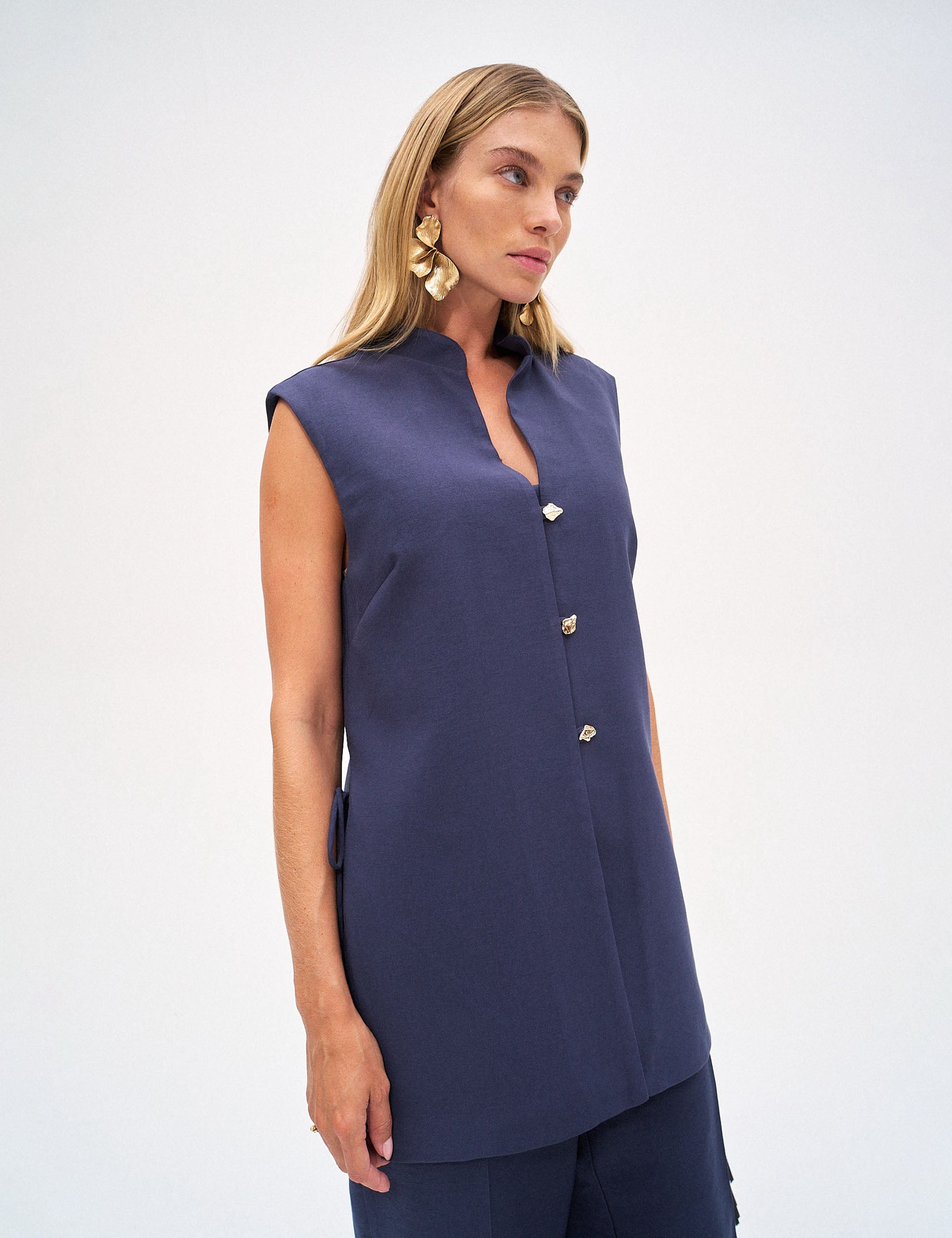 Colete Sthefanie Viscose Azul Noite