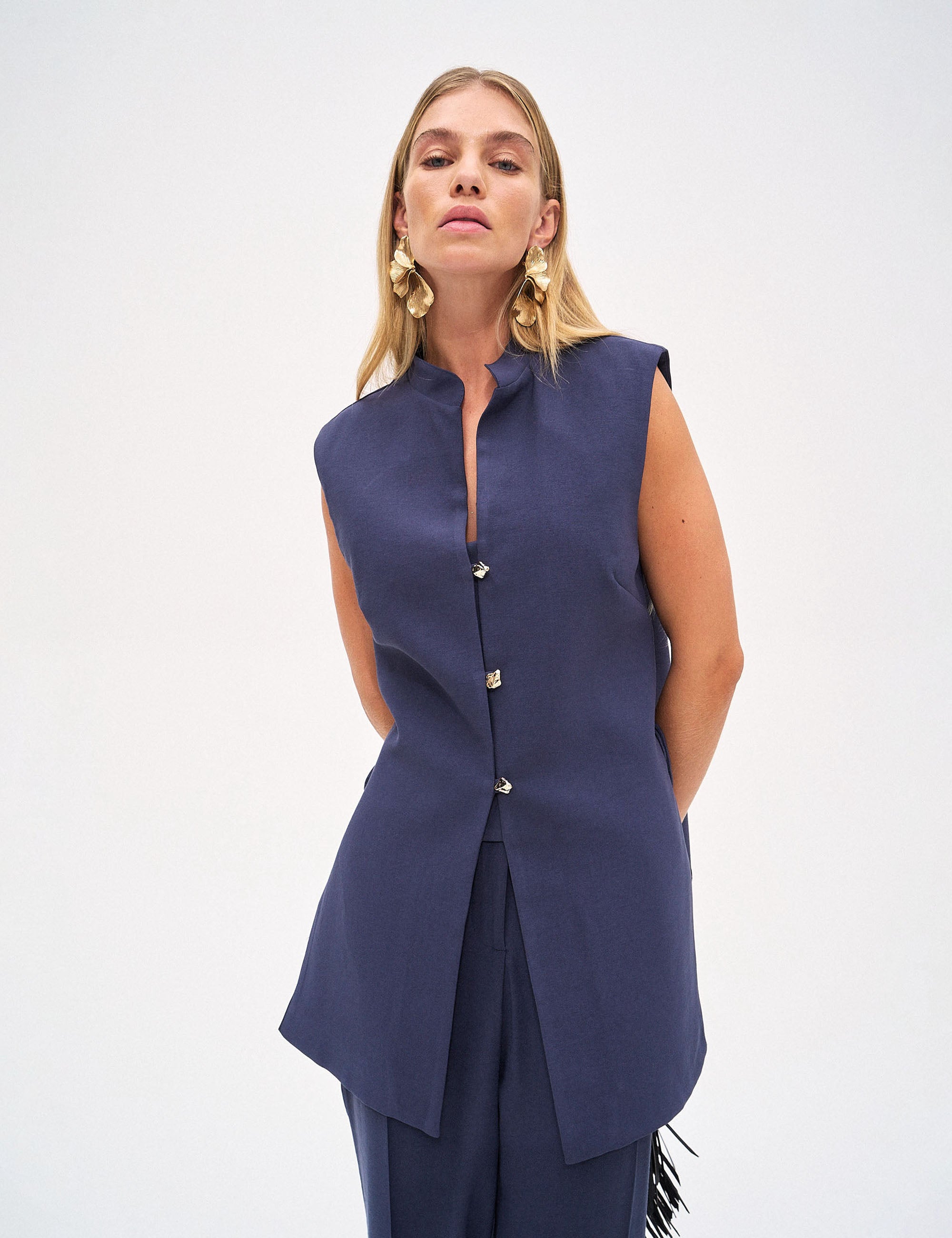 Colete Sthefanie Viscose Azul Noite