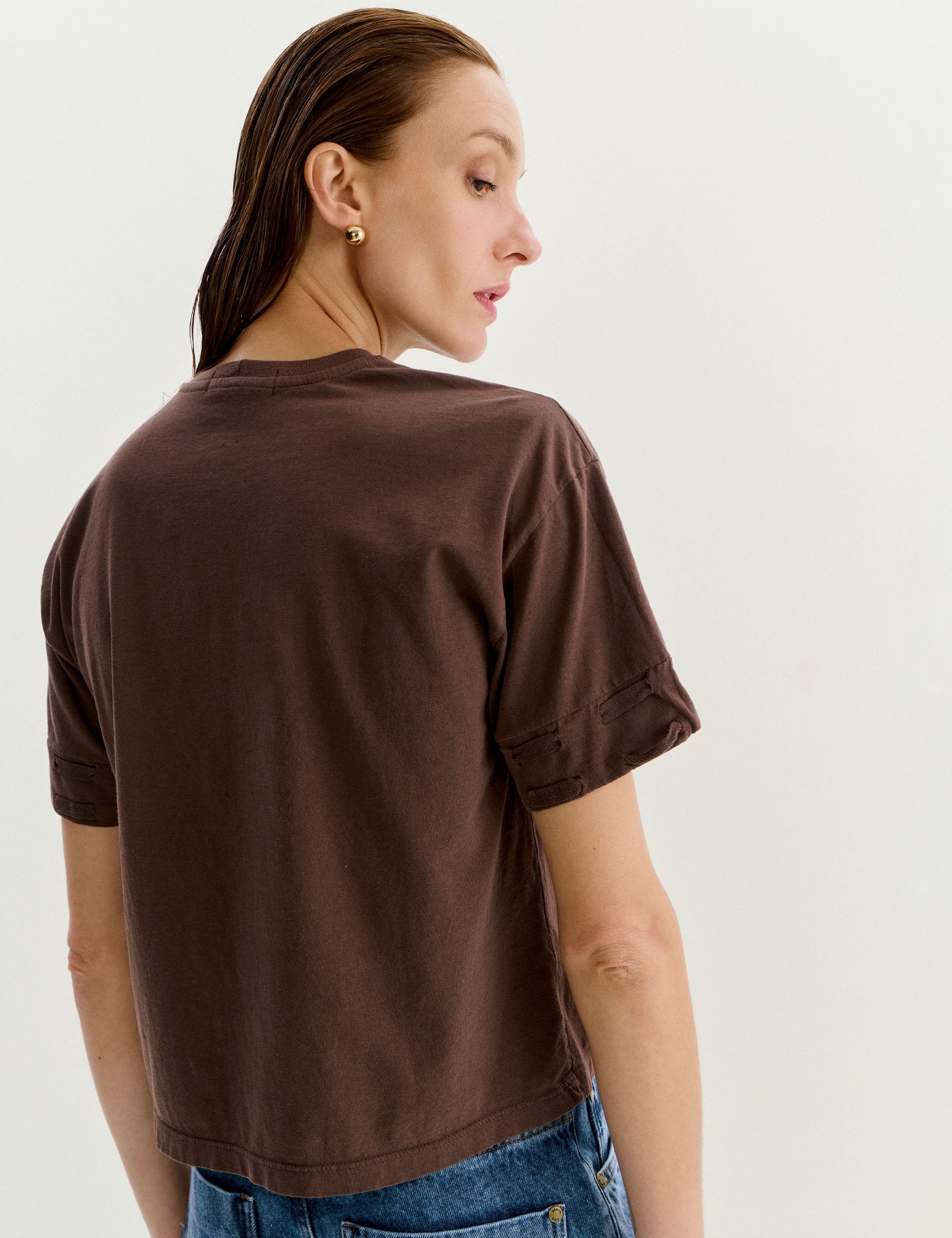 T-shirt Agatha Algodão Marrom