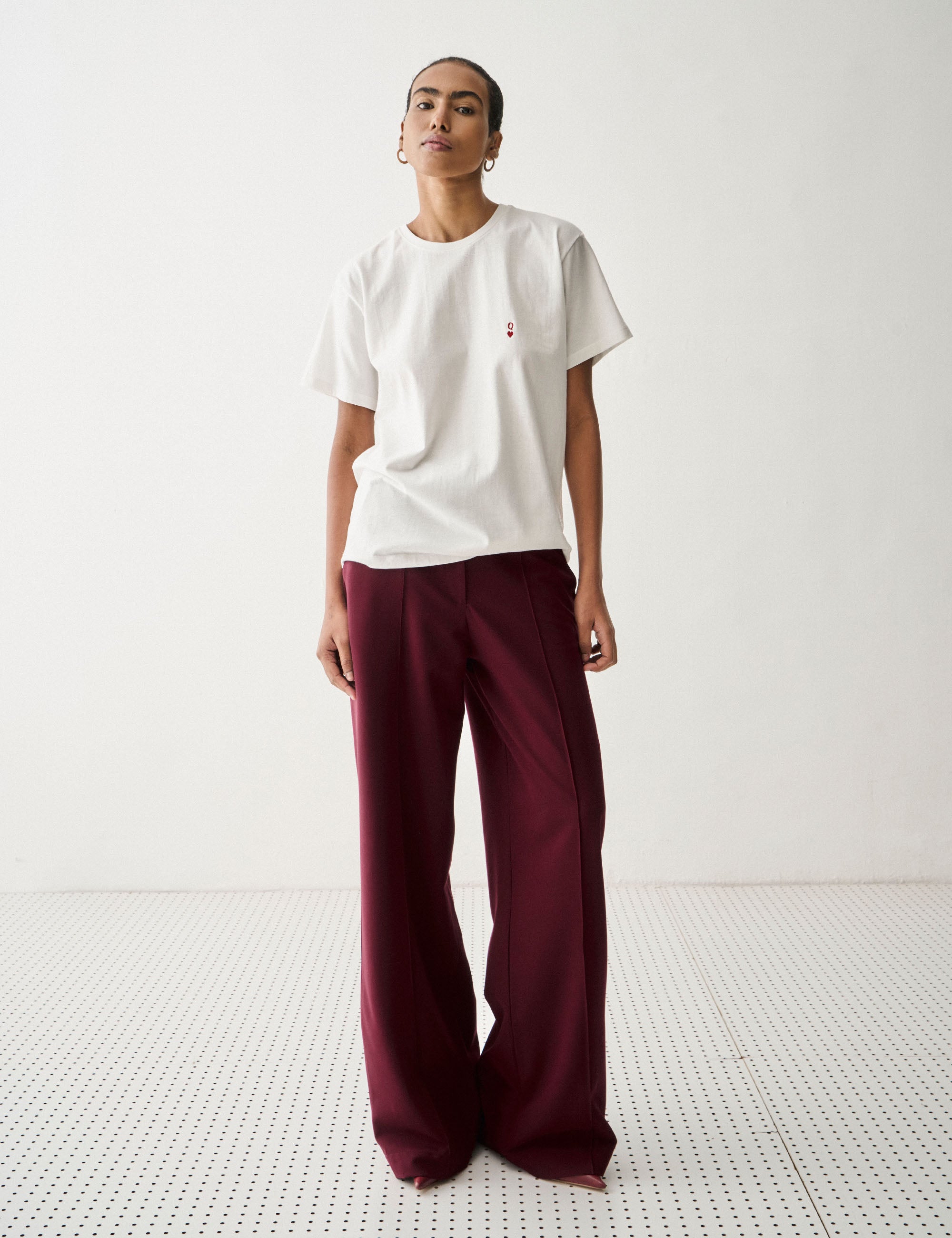 T-shirt Lucky Algodão Off White/Vermelho