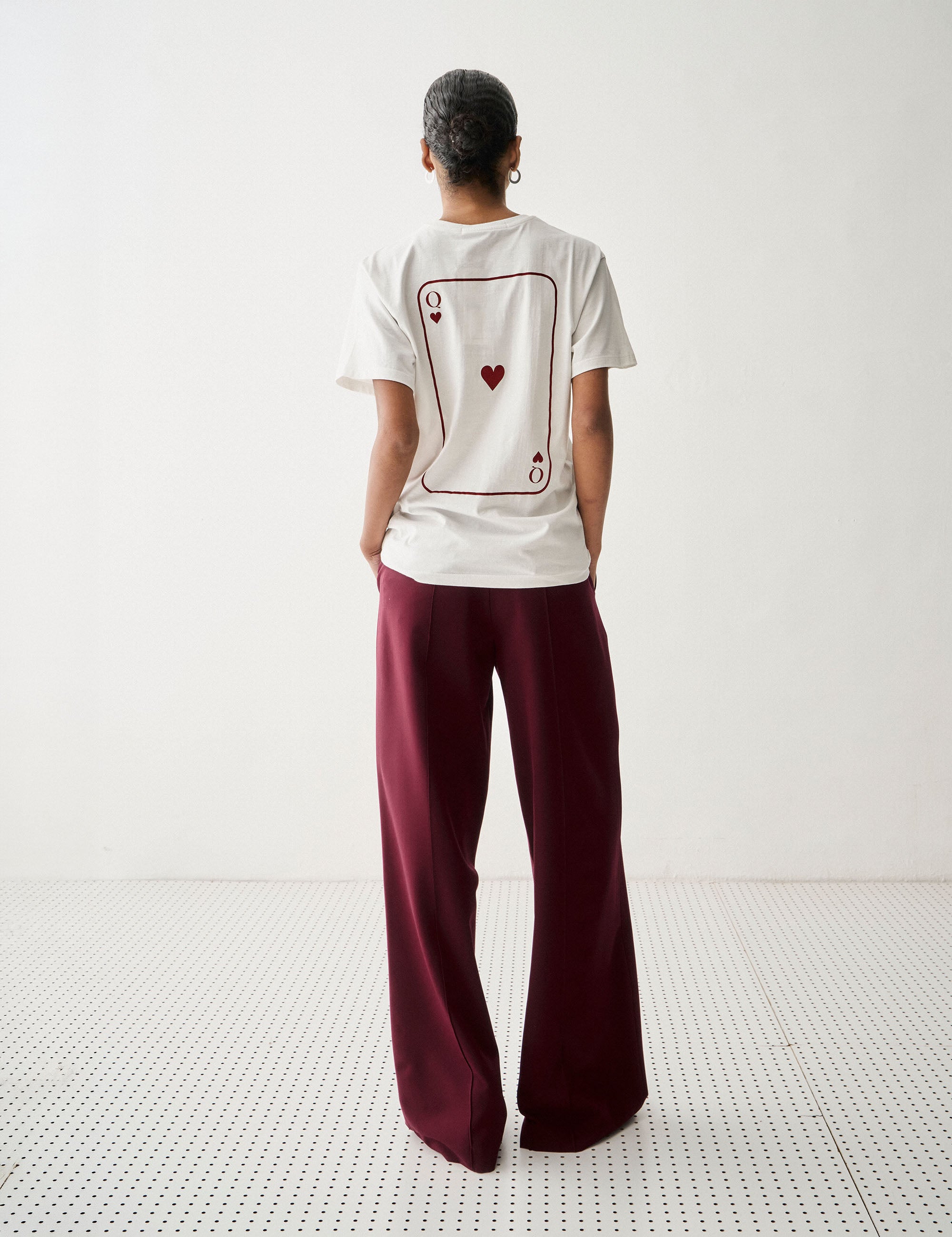 T-shirt Lucky Algodão Off White/Vermelho