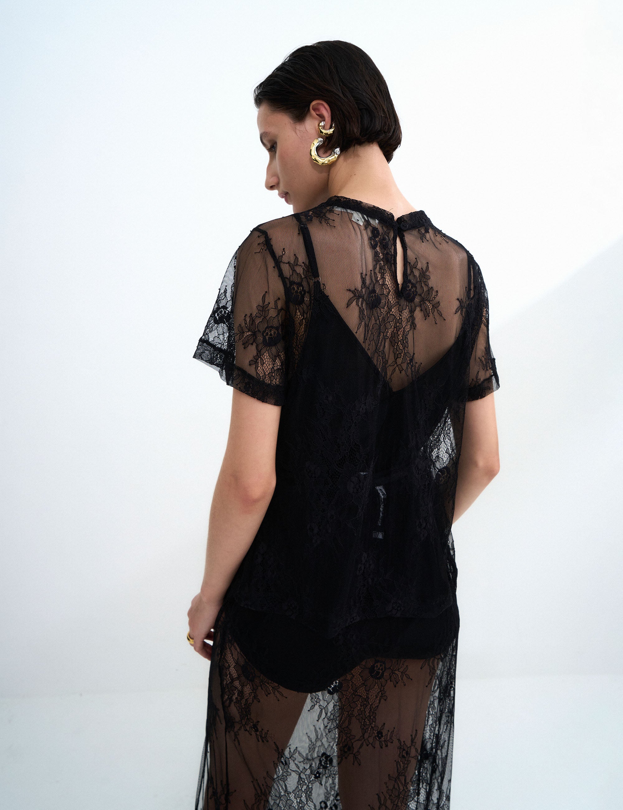 T-shirt Provence Renda Preto