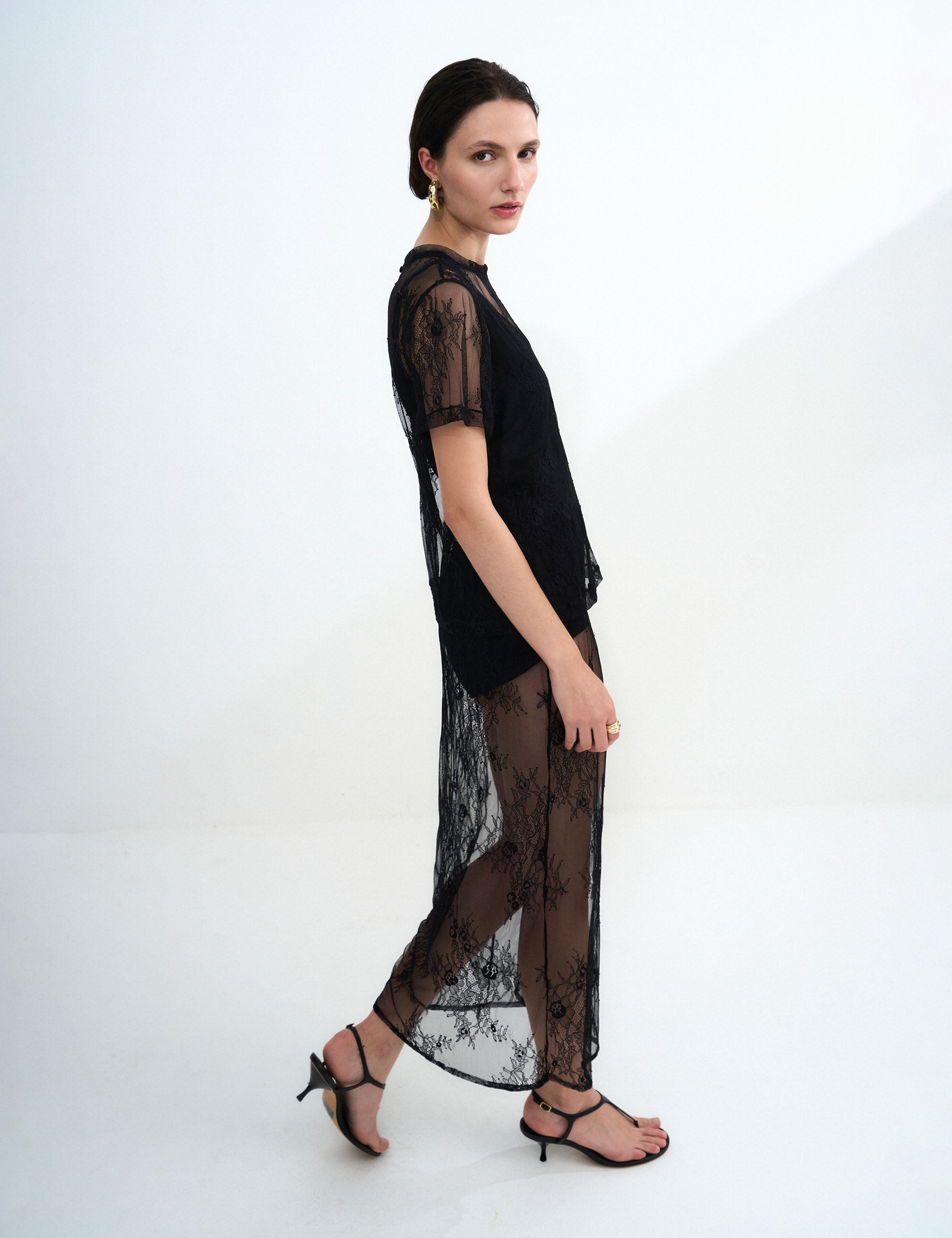 T-shirt Provence Renda Preto