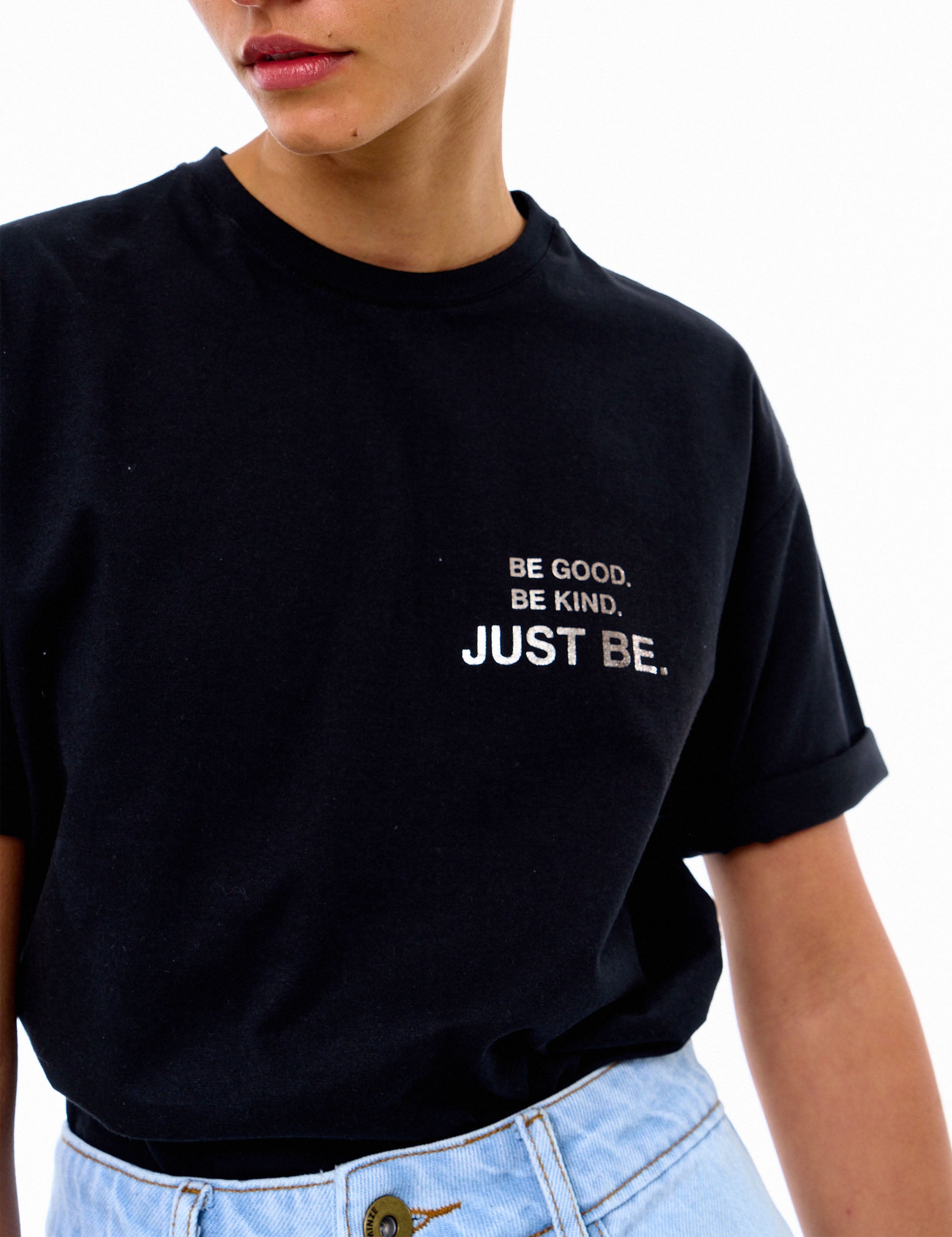 T-shirt Foil Algodão Preto
