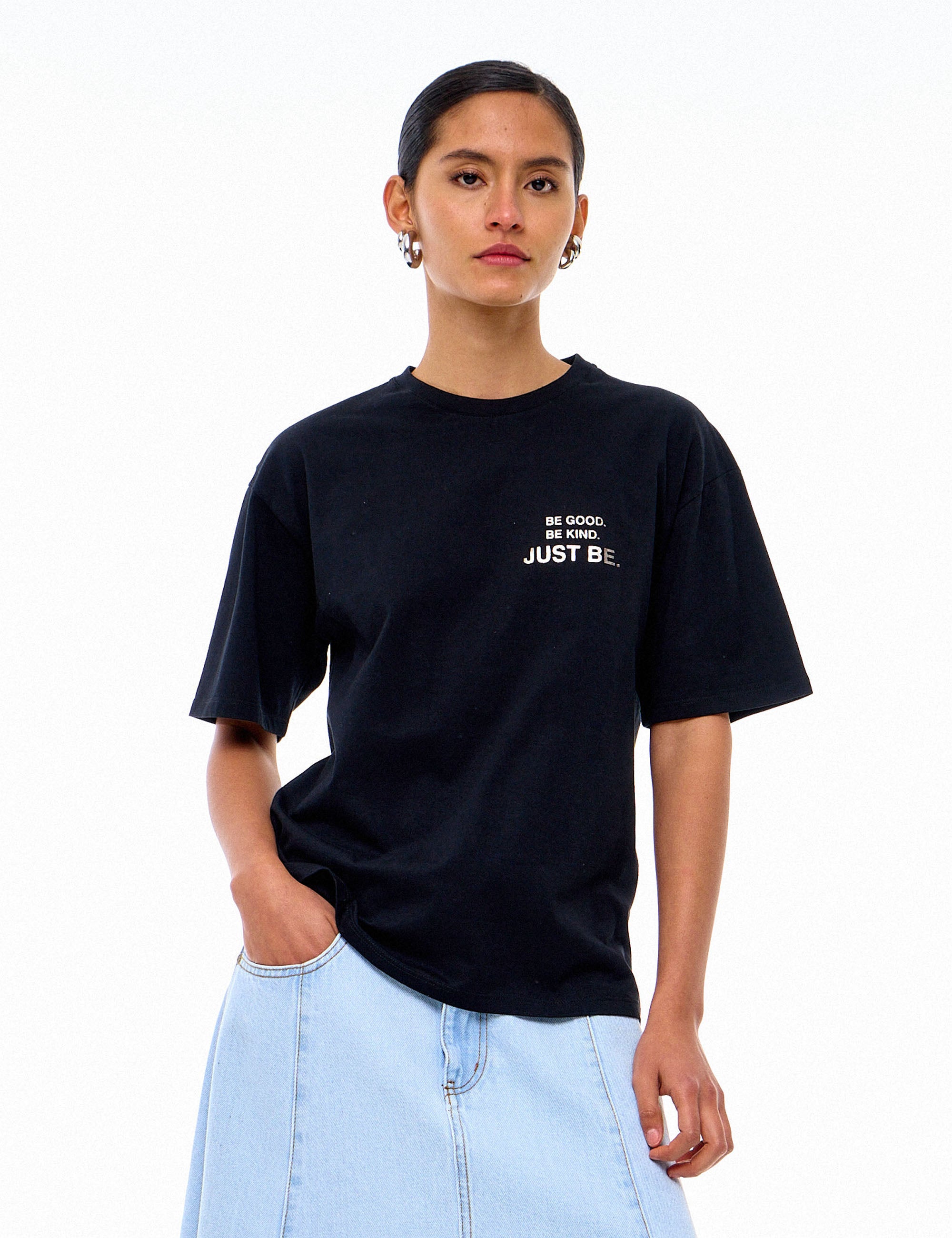 T-shirt Foil Algodão Preto