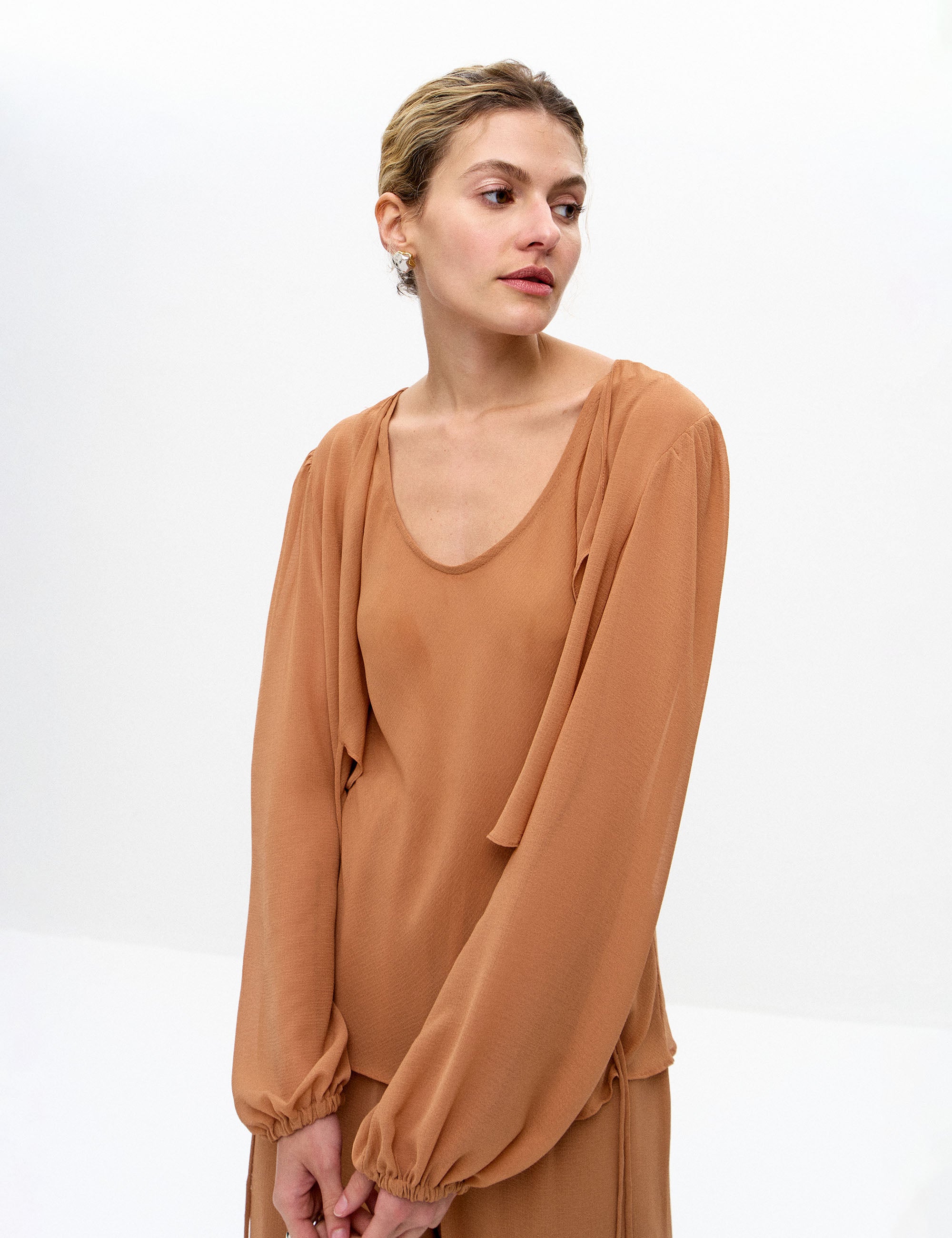Twinset Elly Chiffon Amêndoa | Nanaminze