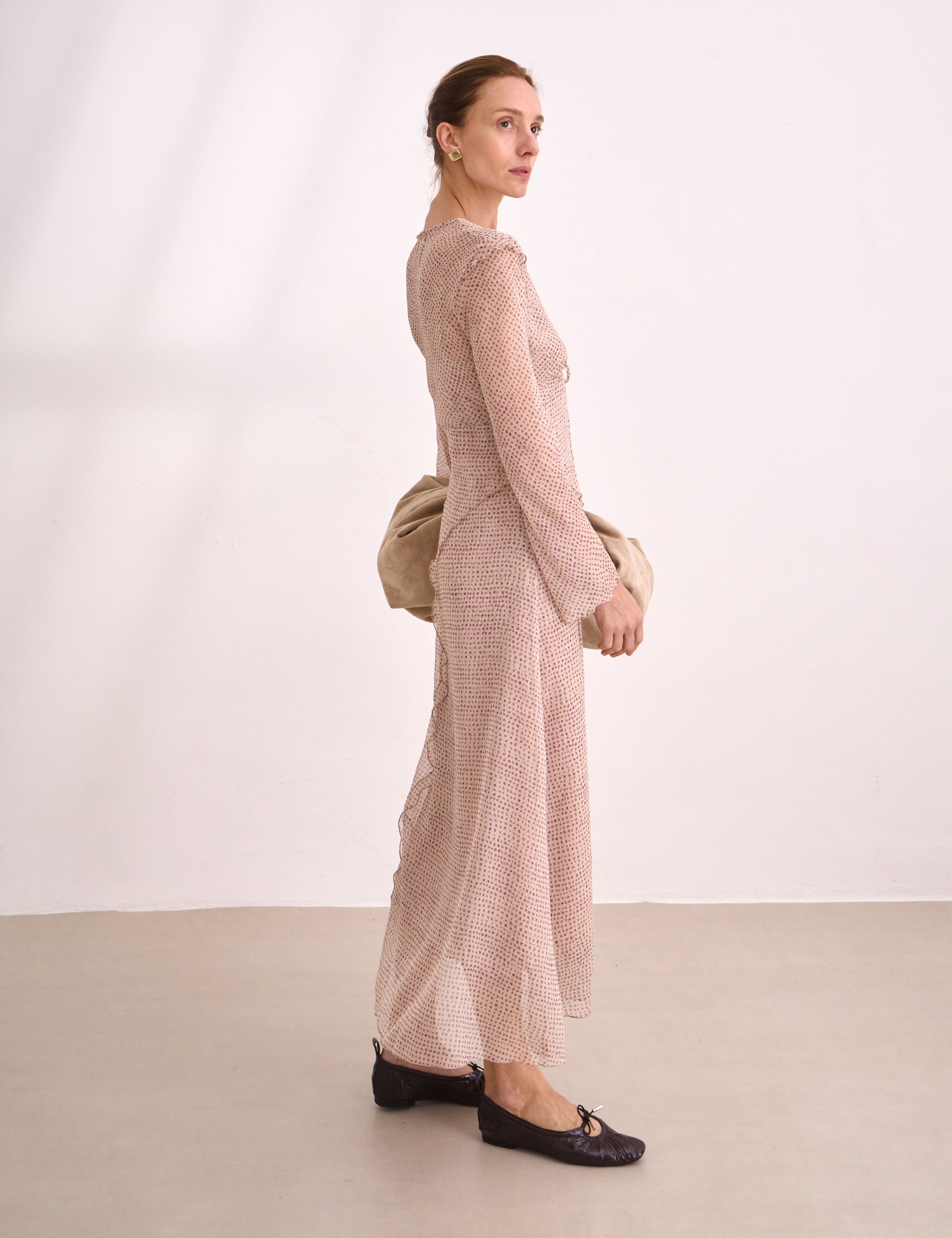 Vestido Aline Chiffon Concha