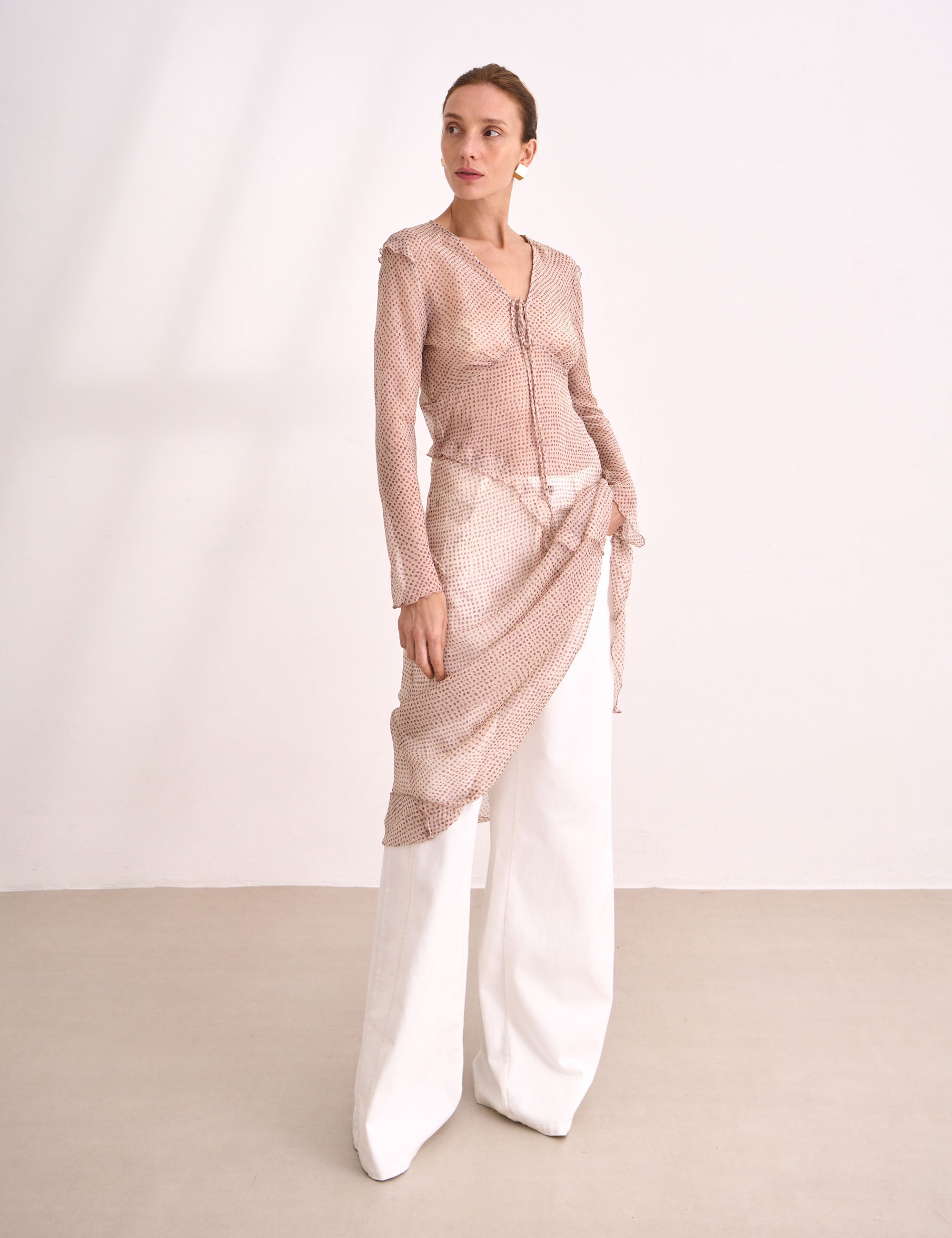 Vestido Aline Chiffon Concha