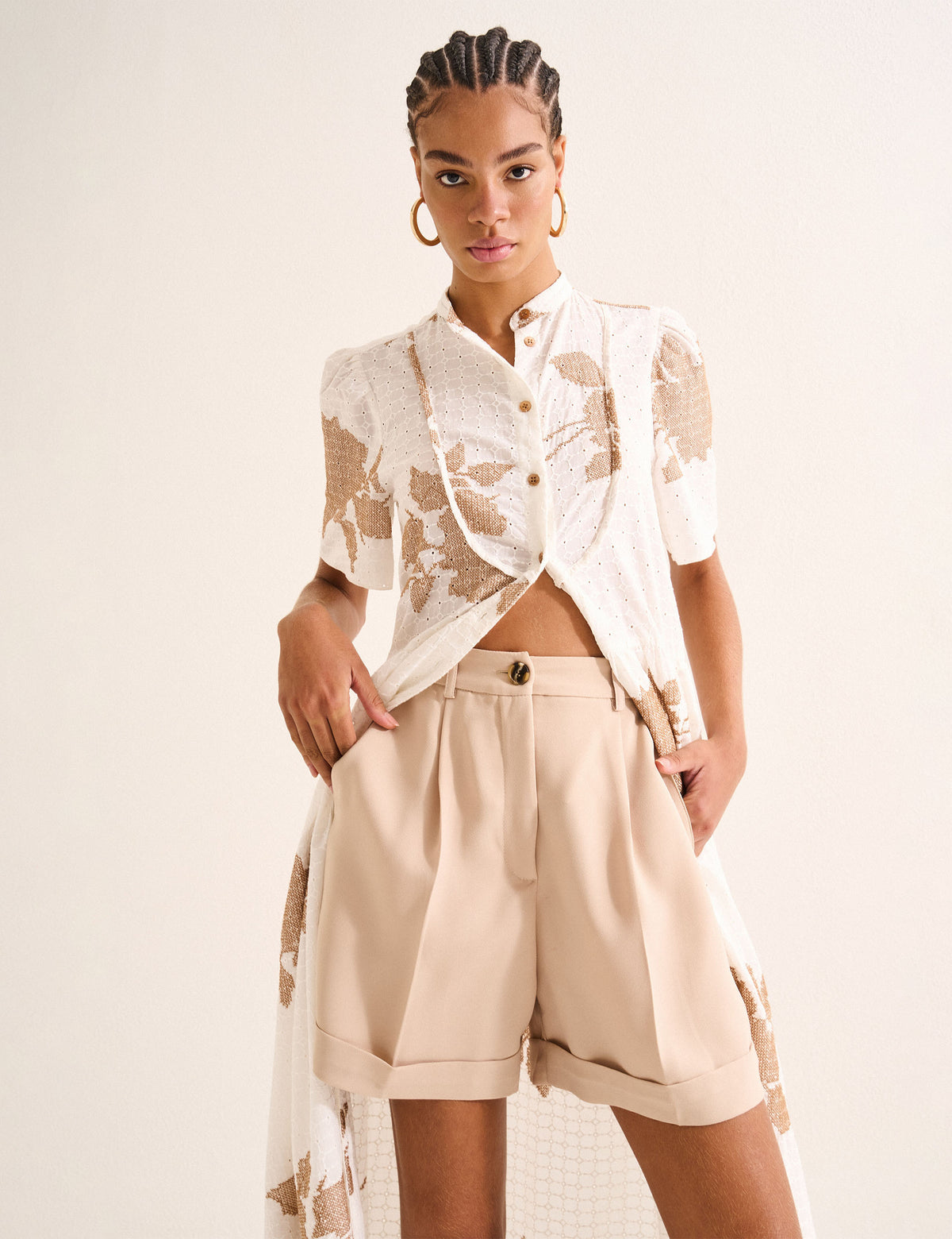 Vestido Alinhavo Bordado Off White