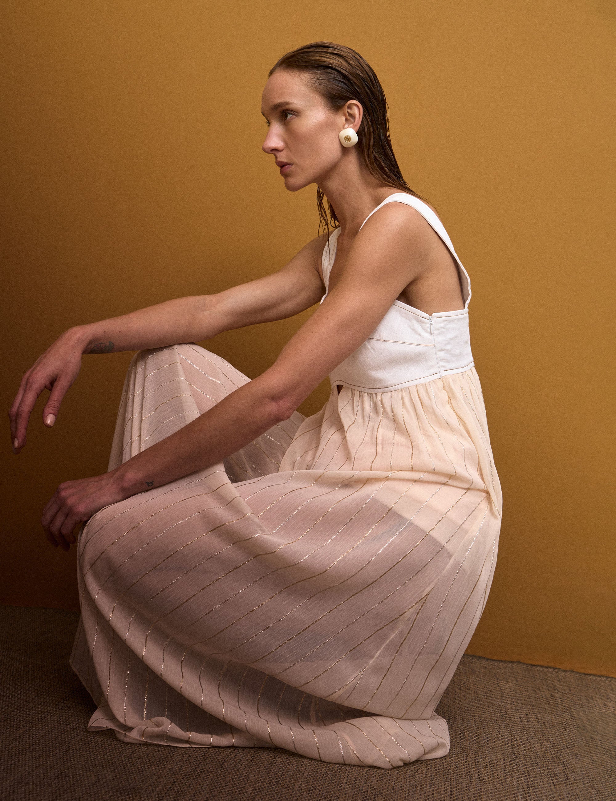 Vestido Celina Chiffon Marfim