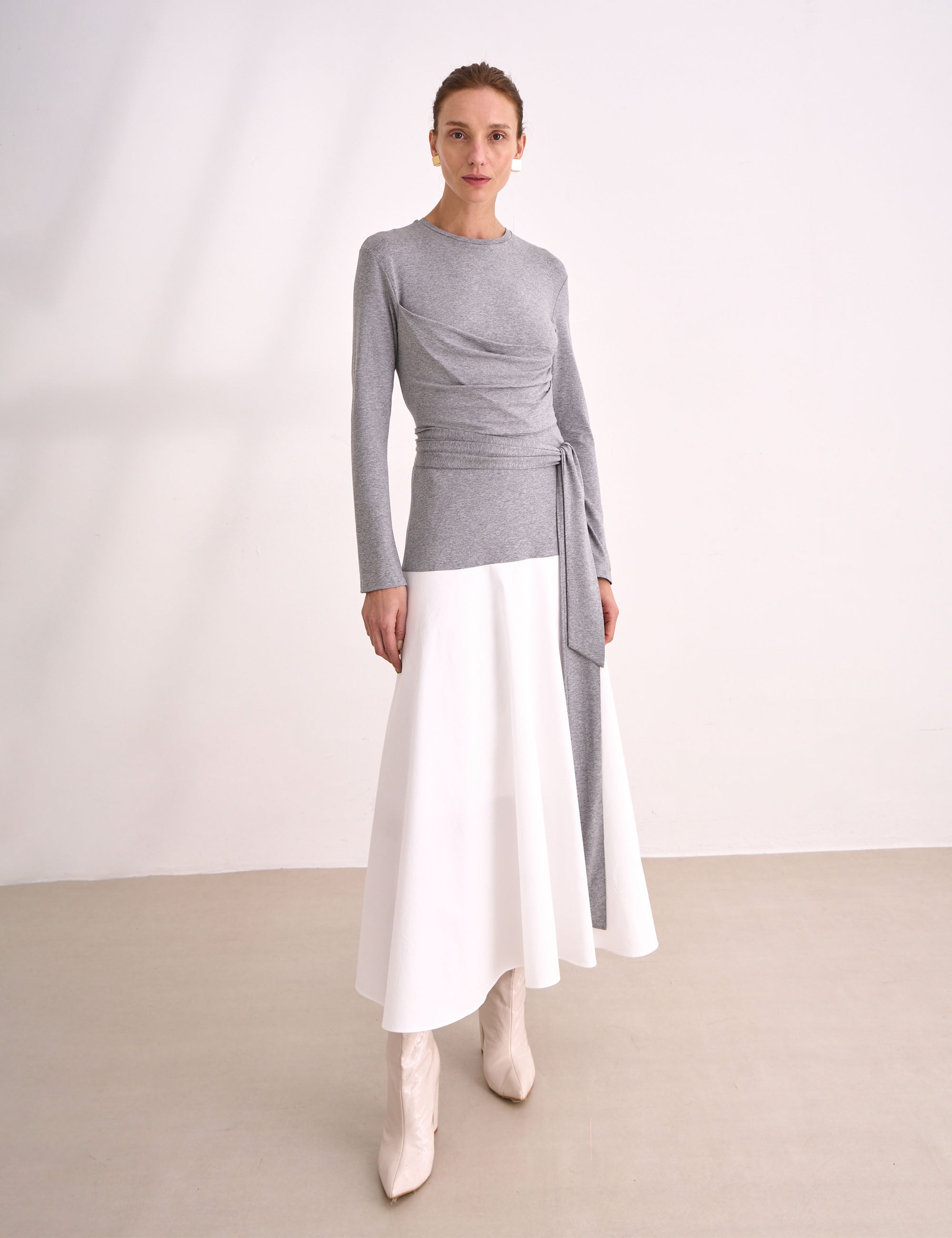 Vestido Claire Malha Cinza Mescla