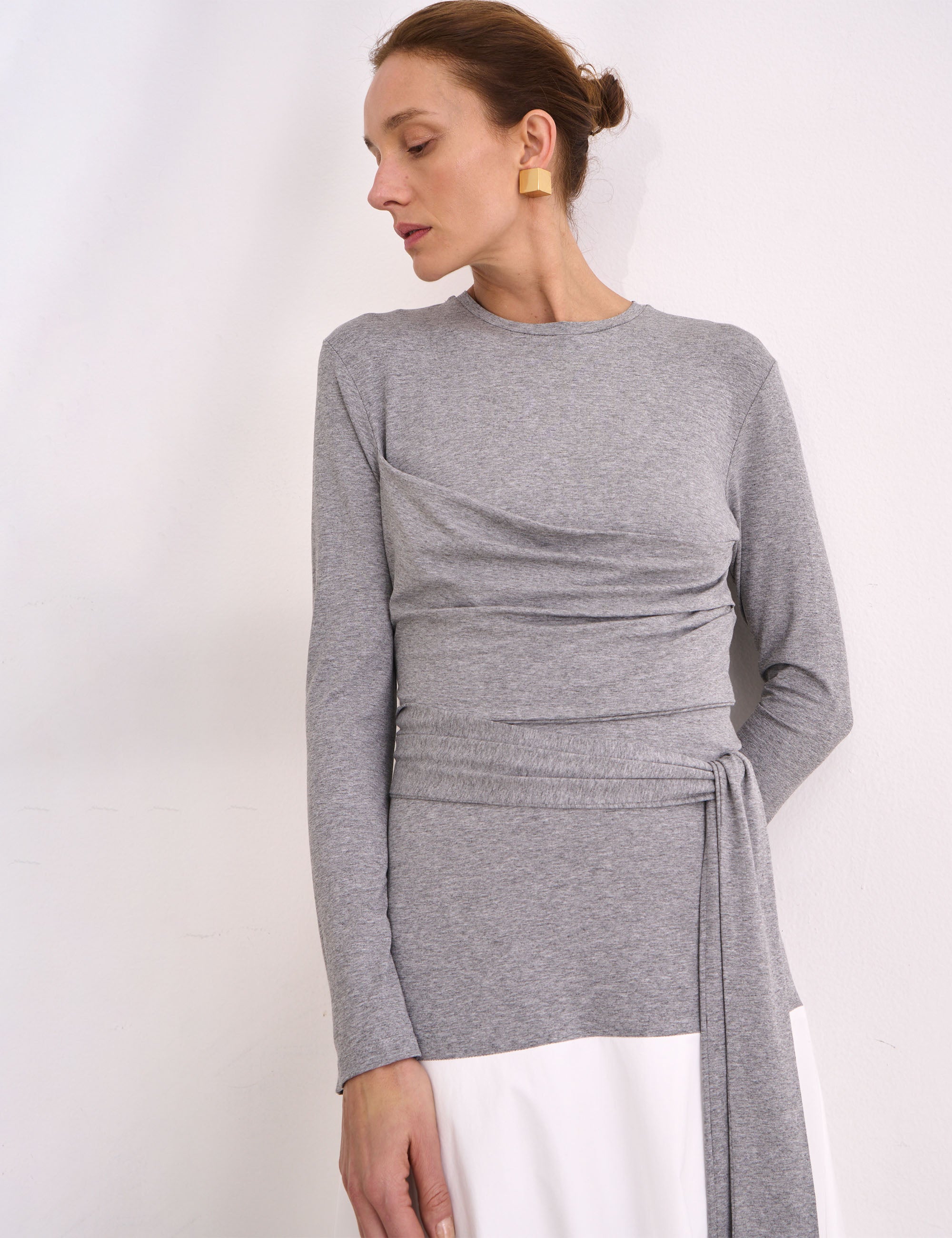 Vestido Claire Malha Cinza Mescla