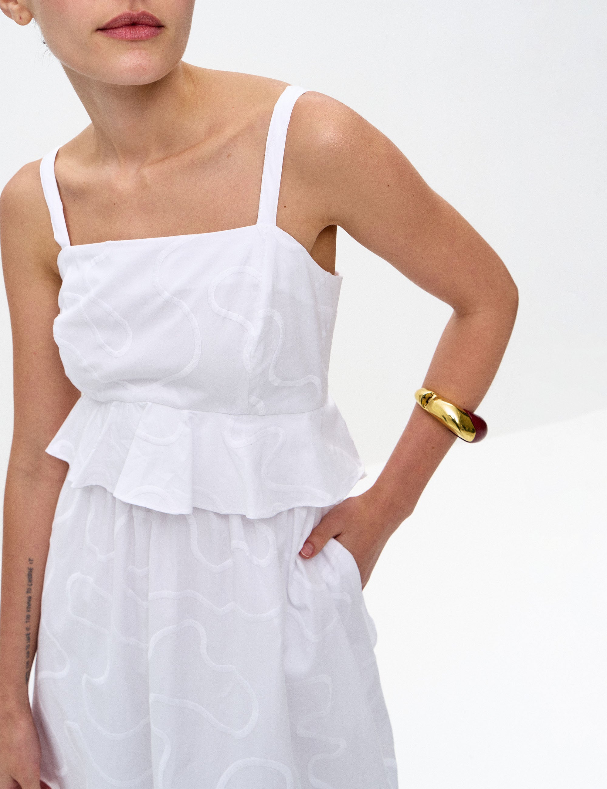 Vestido Dalila Tricoline Off White