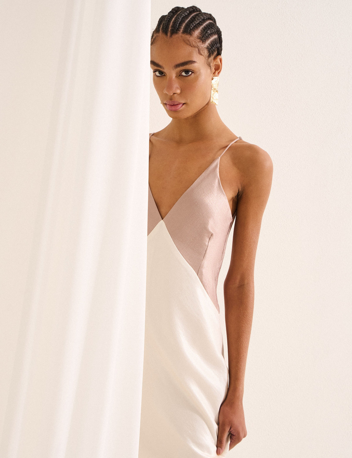 Vestido Estela Shantury Gold/Pérola