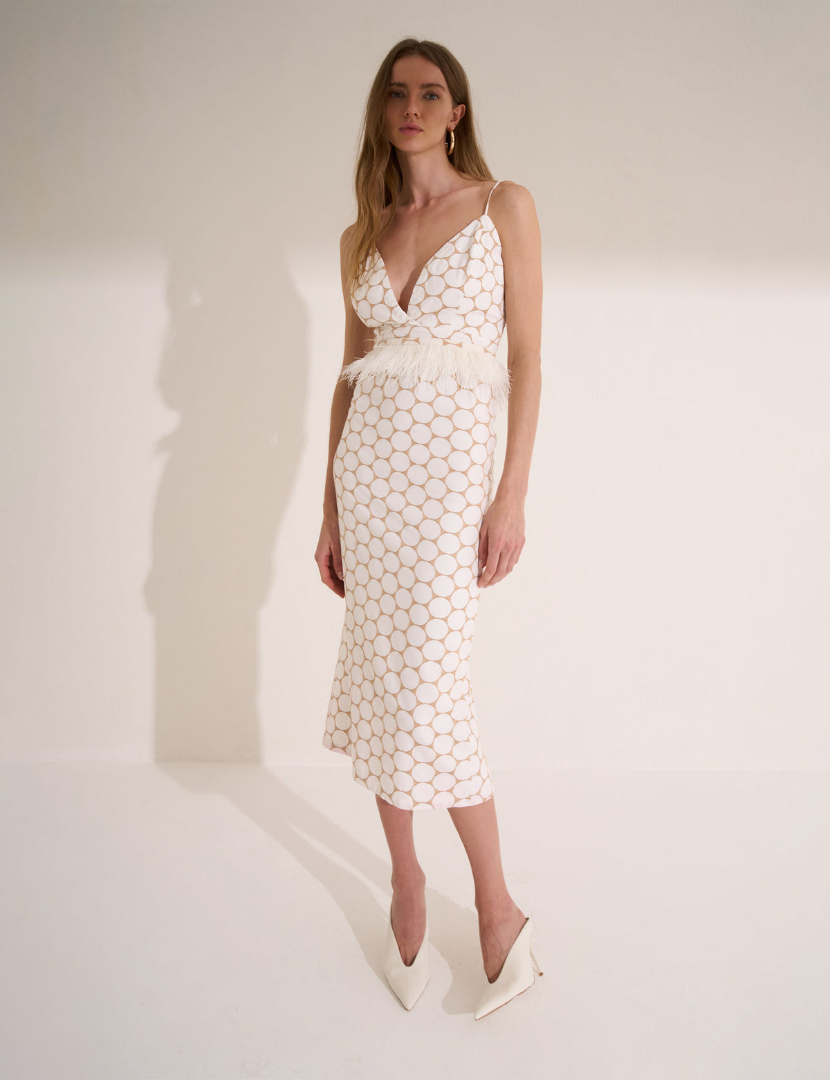 Vestido Fiore Poá Off White