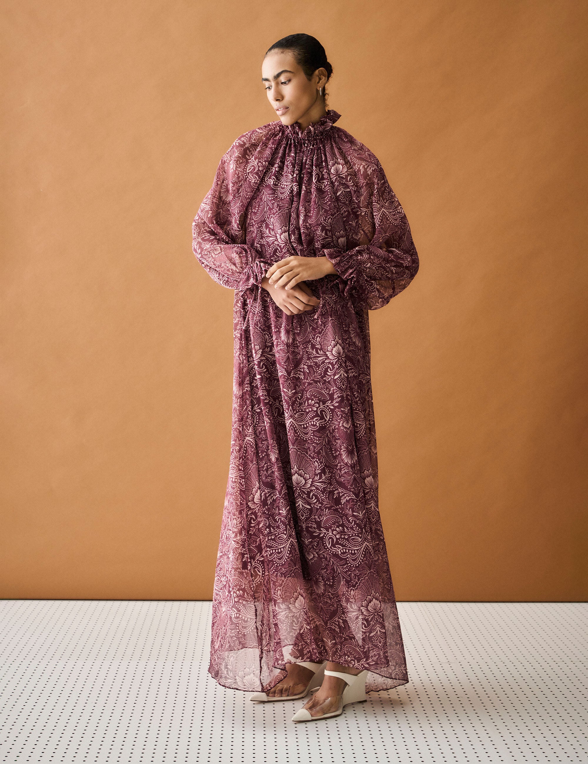 Vestido Grazi Chiffon Bordeaux