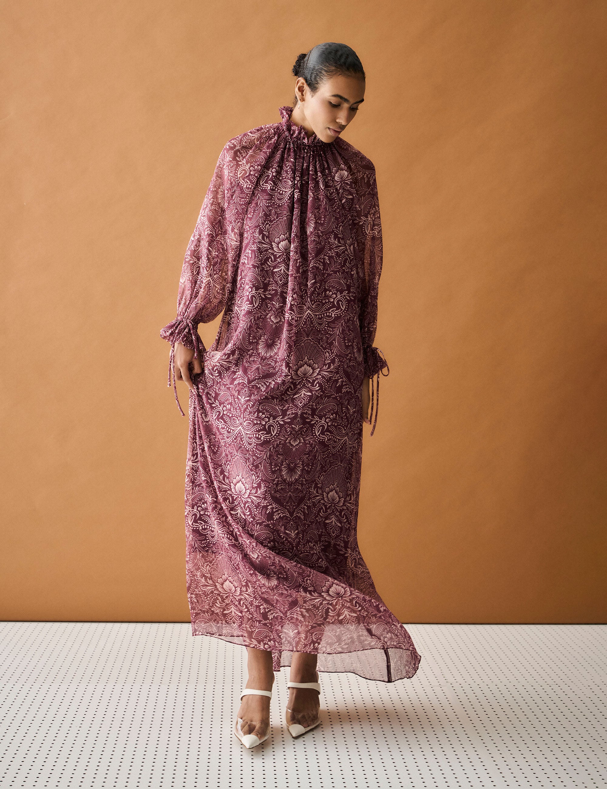 Vestido Grazi Chiffon Bordeaux