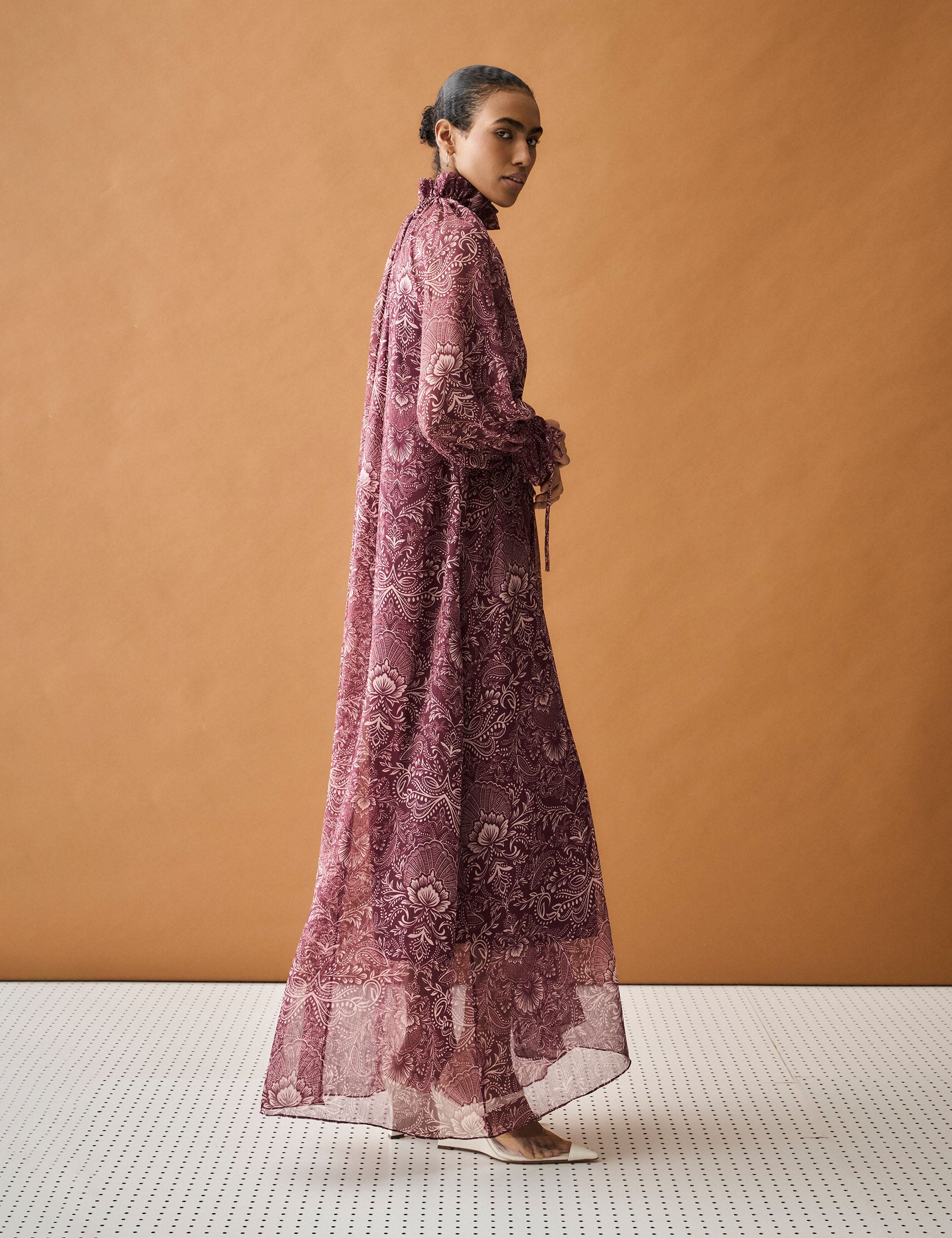 Vestido Grazi Chiffon Bordeaux