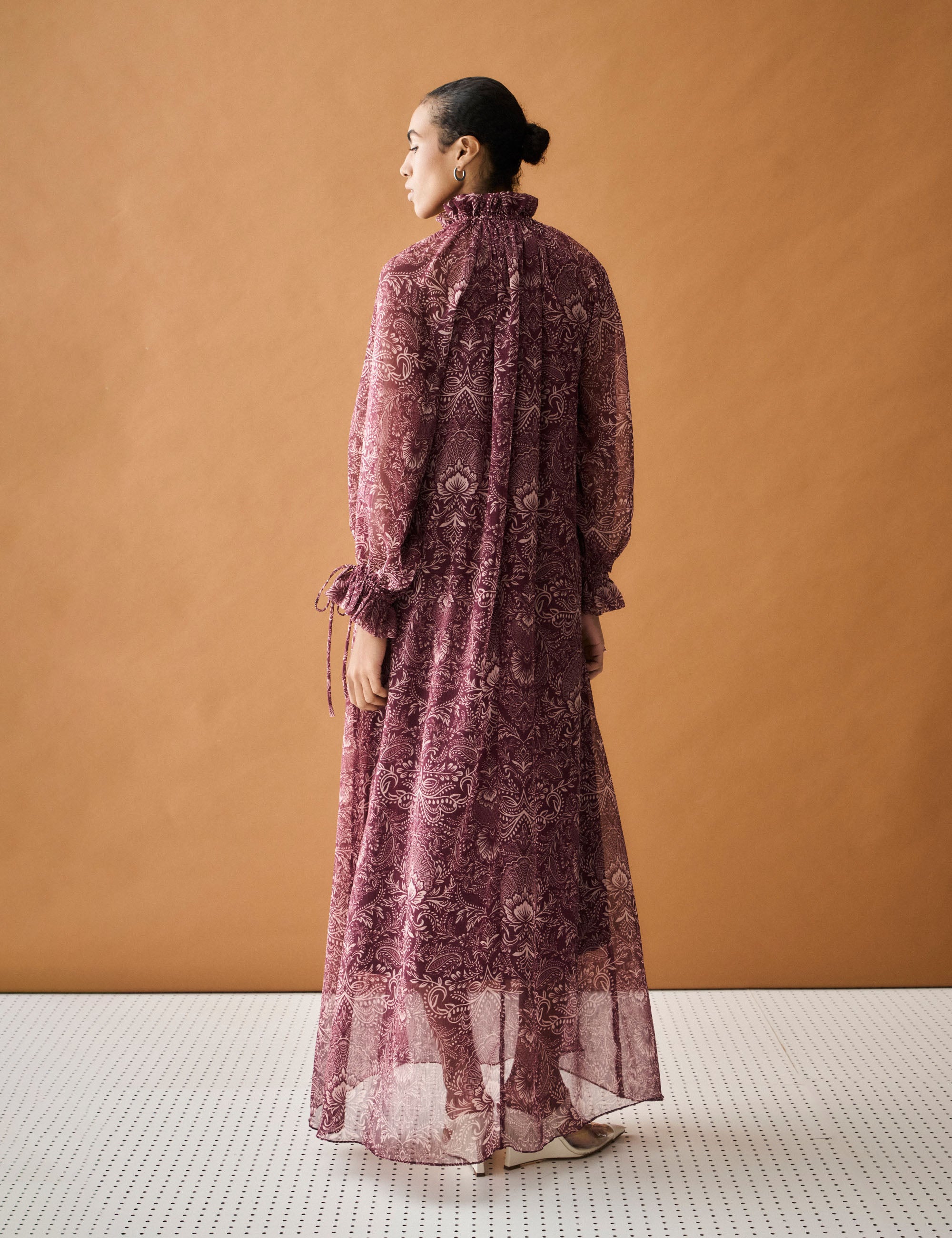 Vestido Grazi Chiffon Bordeaux