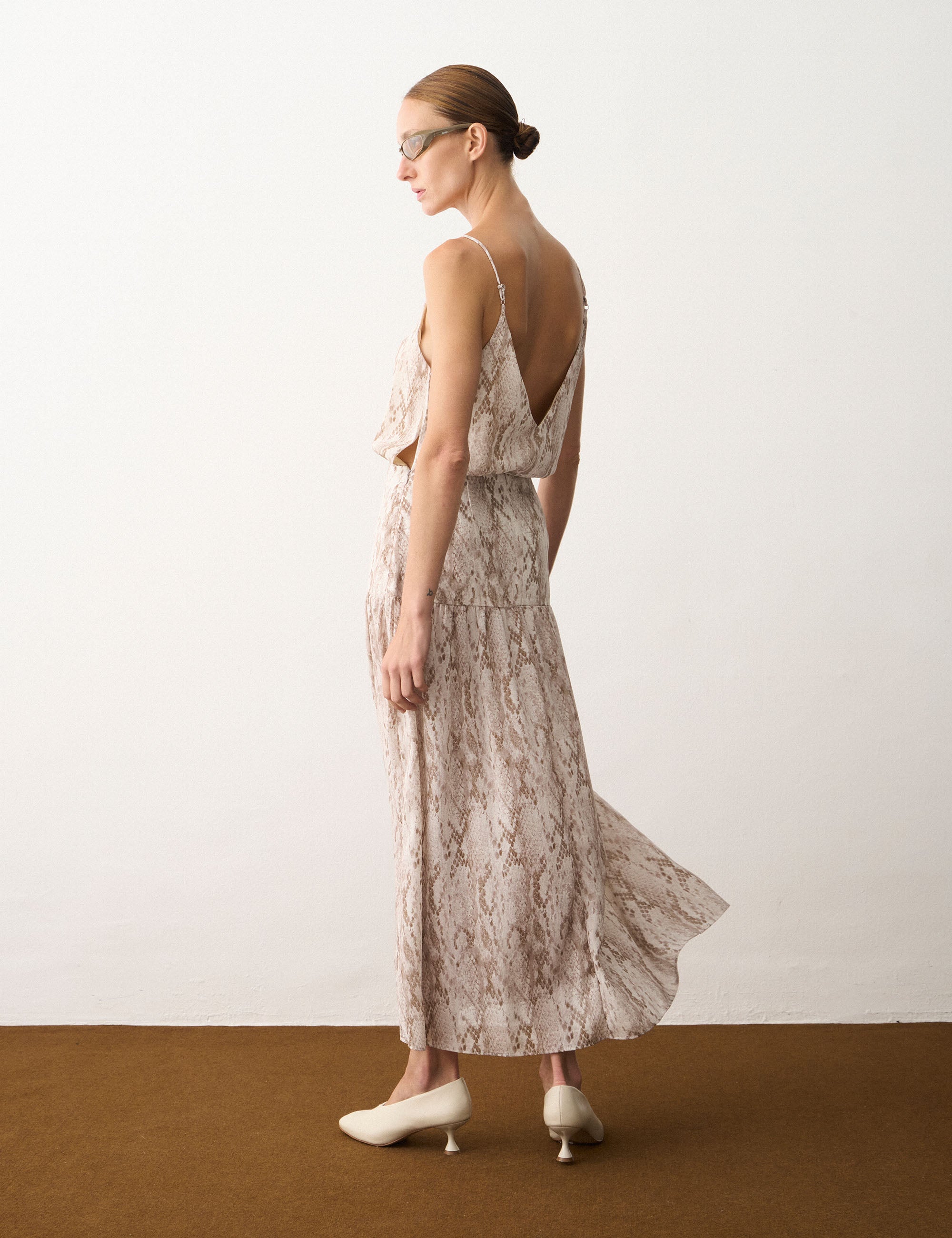 Vestido Jade Animal Print Cinza
