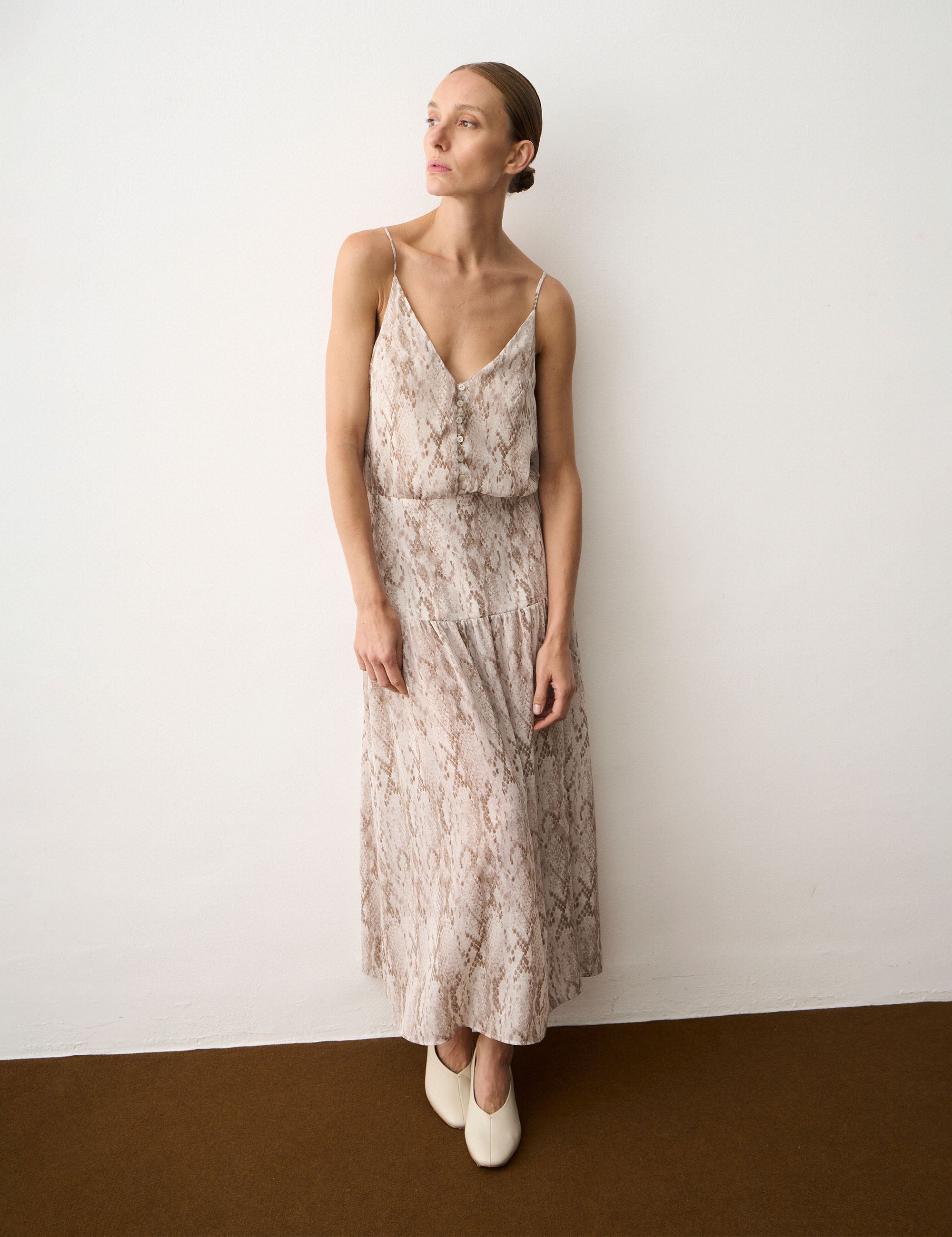 Vestido Jade Animal Print Cinza