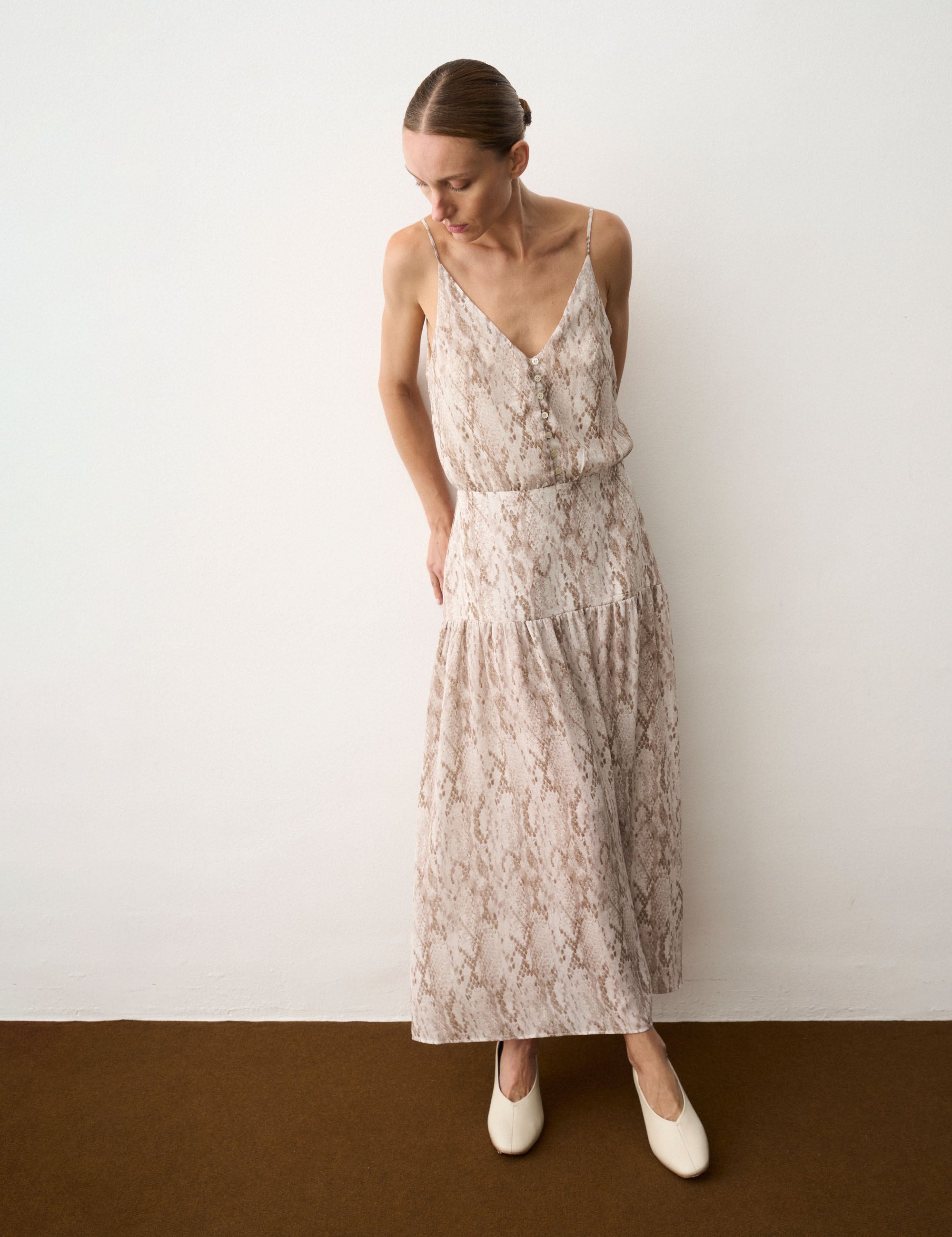 Vestido Jade Animal Print Cinza