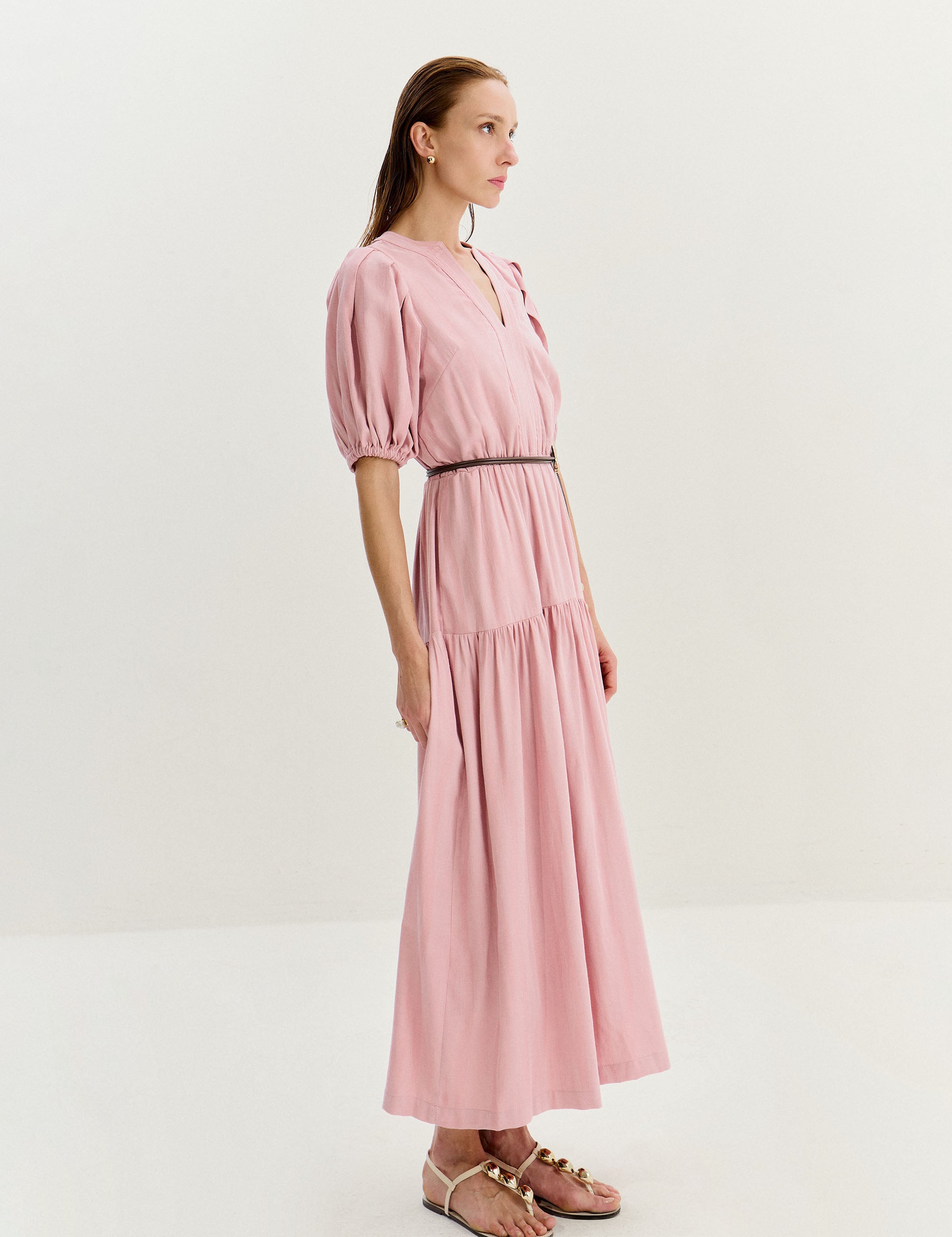 Vestido Jasmin Algodão Rosa