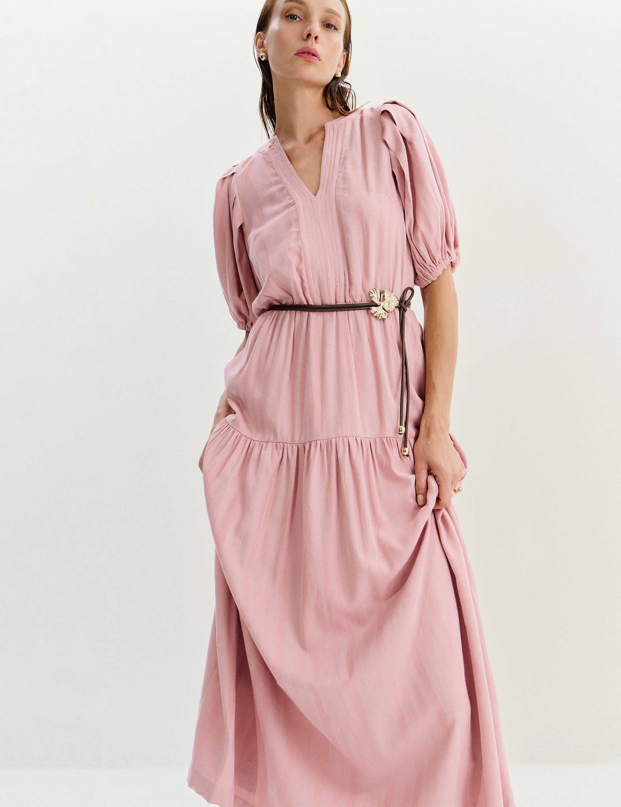 Vestido Jasmin Algodão Rosa