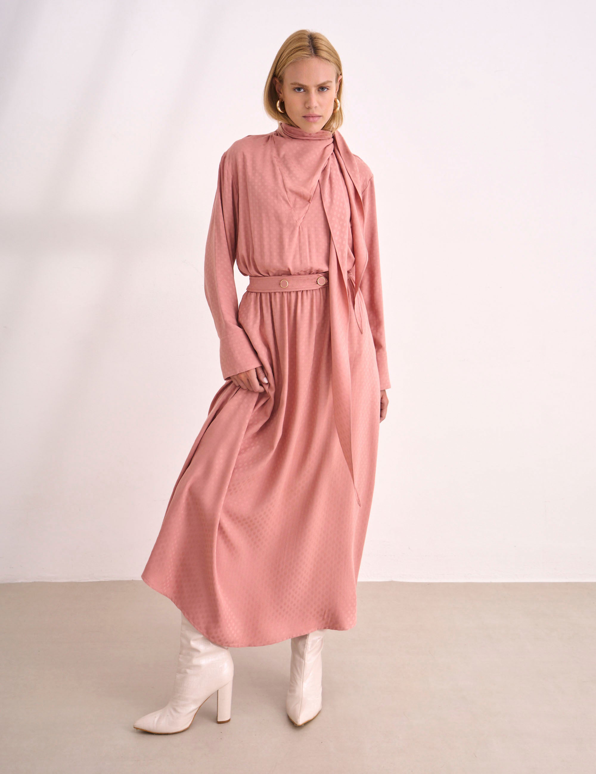 Vestido Karina Jacquard Rose