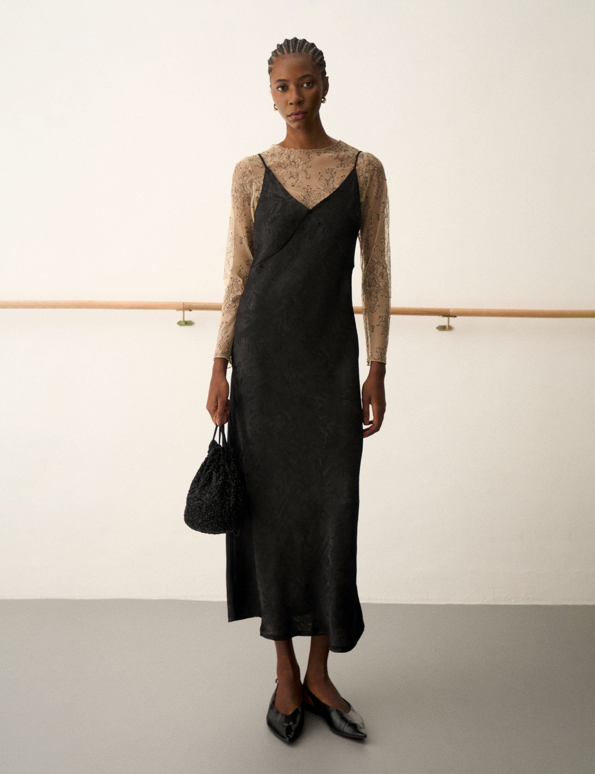 Vestido Lace Jacquard Preto