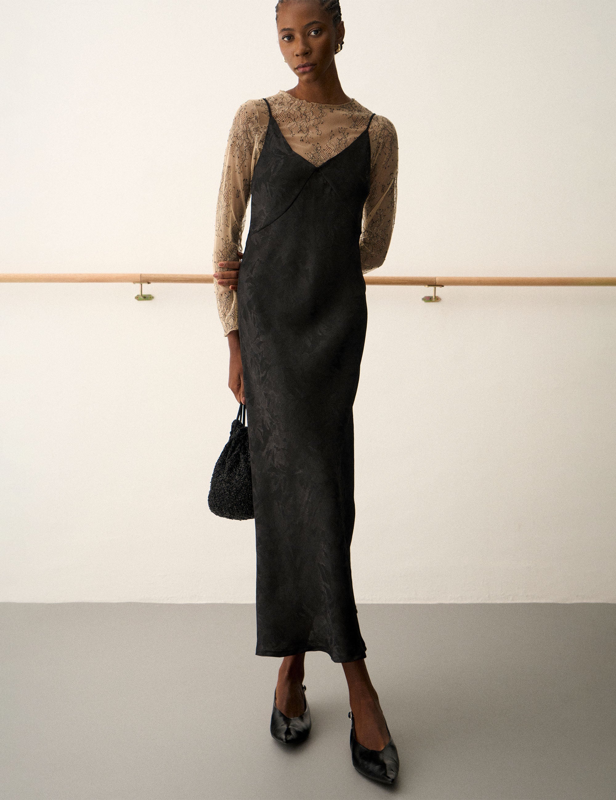 Vestido Lace Jacquard Preto