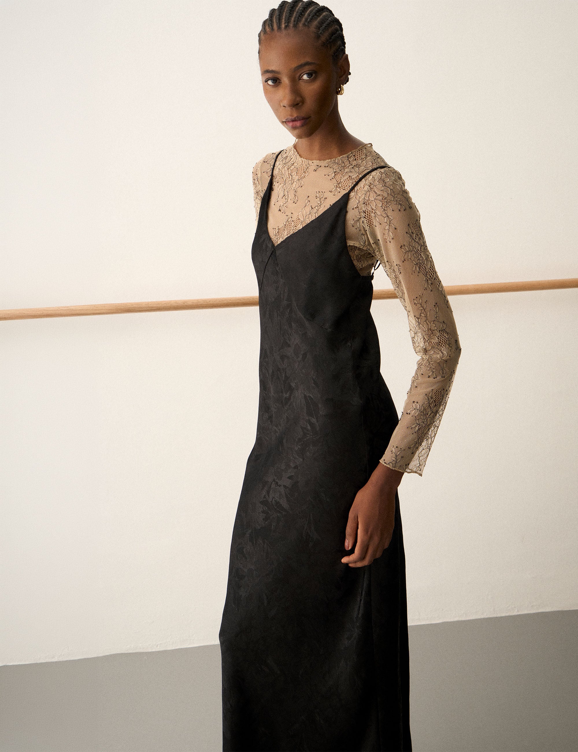 Vestido Lace Jacquard Preto