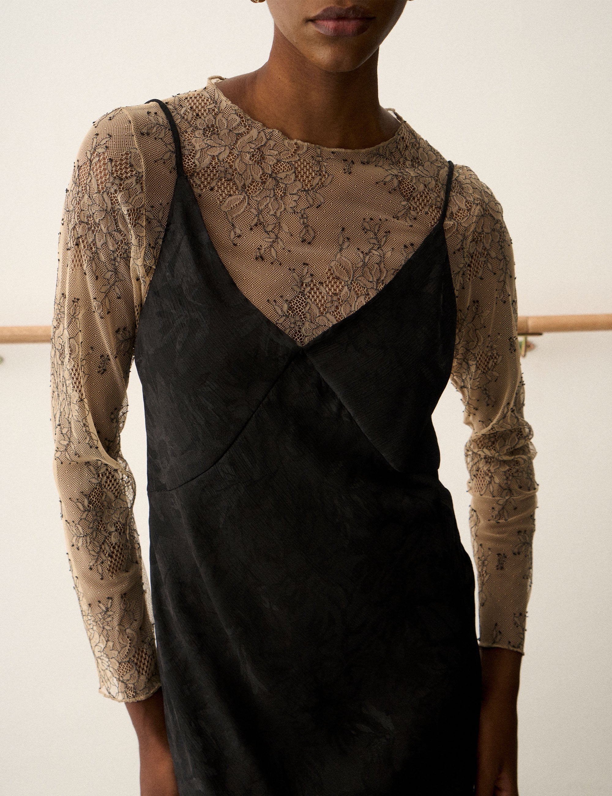 Vestido Lace Jacquard Preto