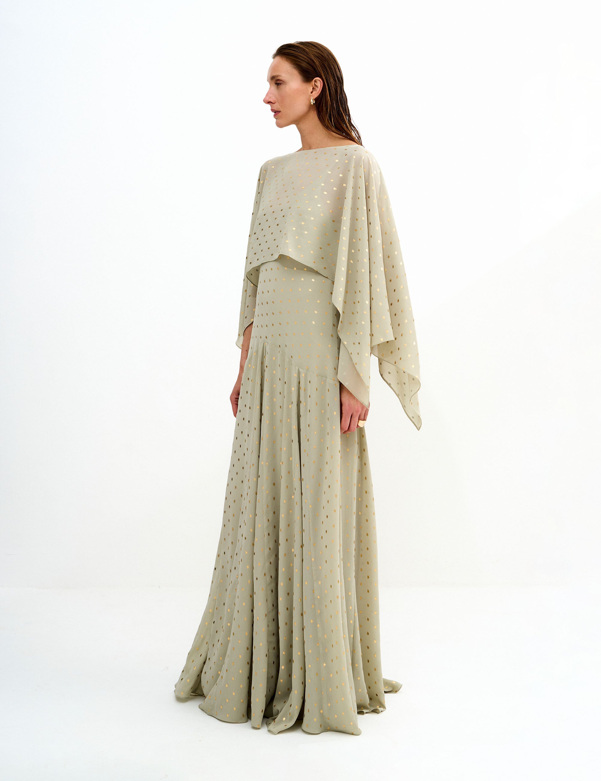 Vestido Lana Dots Verde