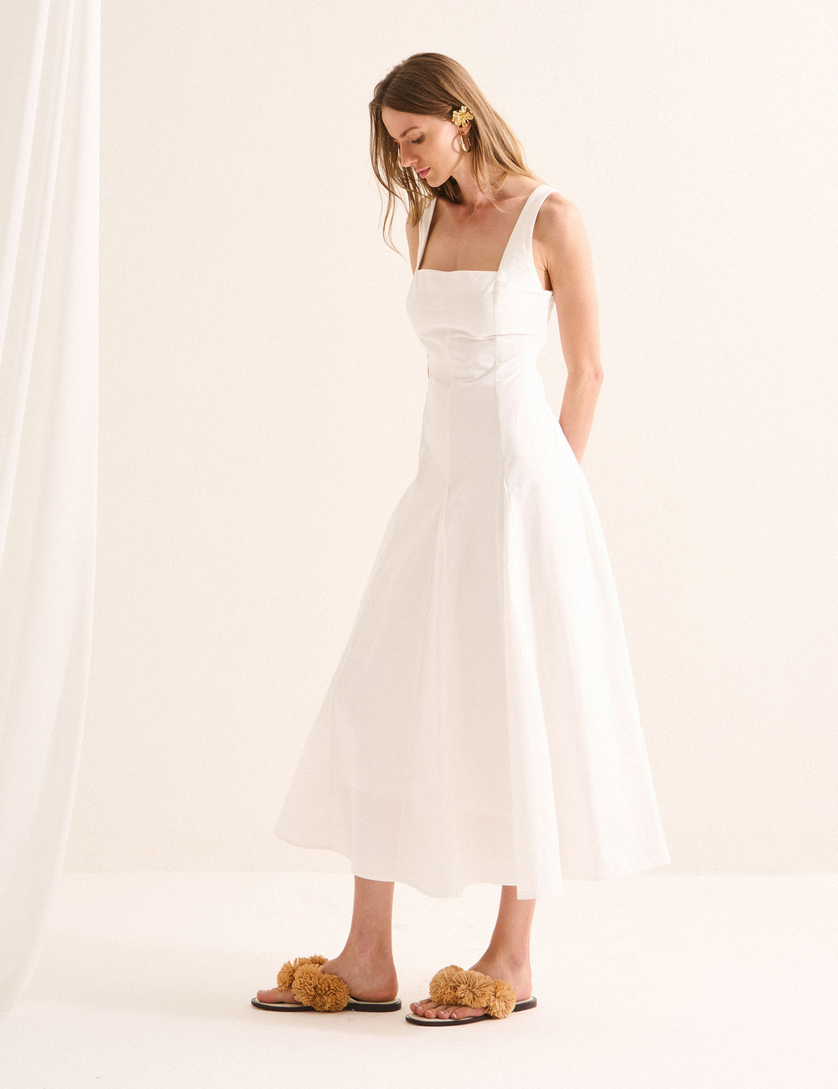 Vestido Layla Tricoline Off White