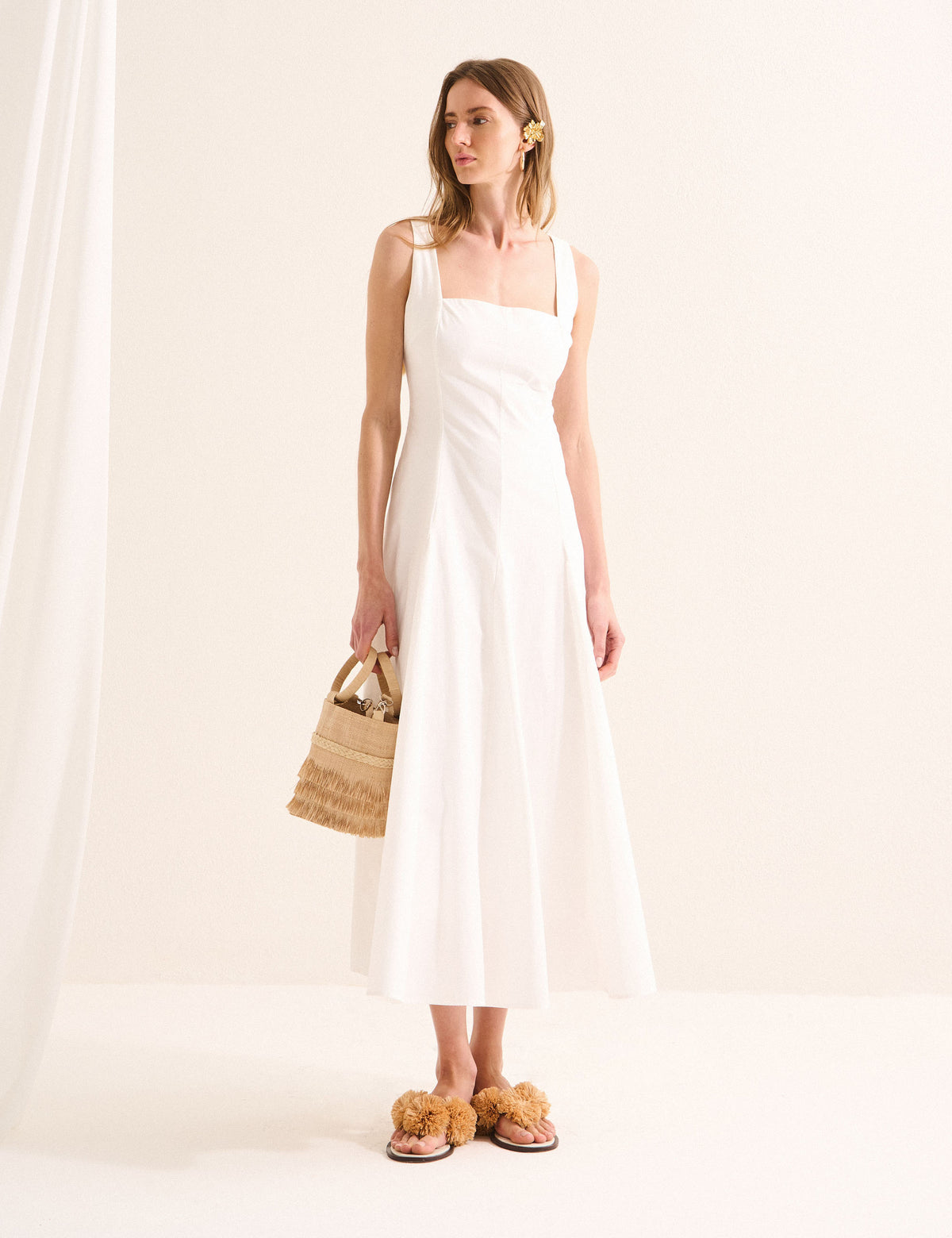 Vestido Layla Tricoline Off White