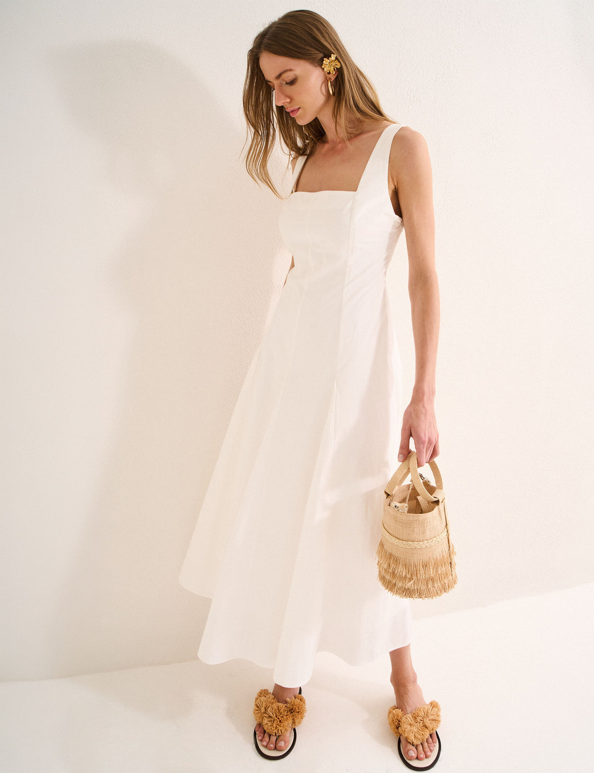 Vestido Layla Tricoline Off White