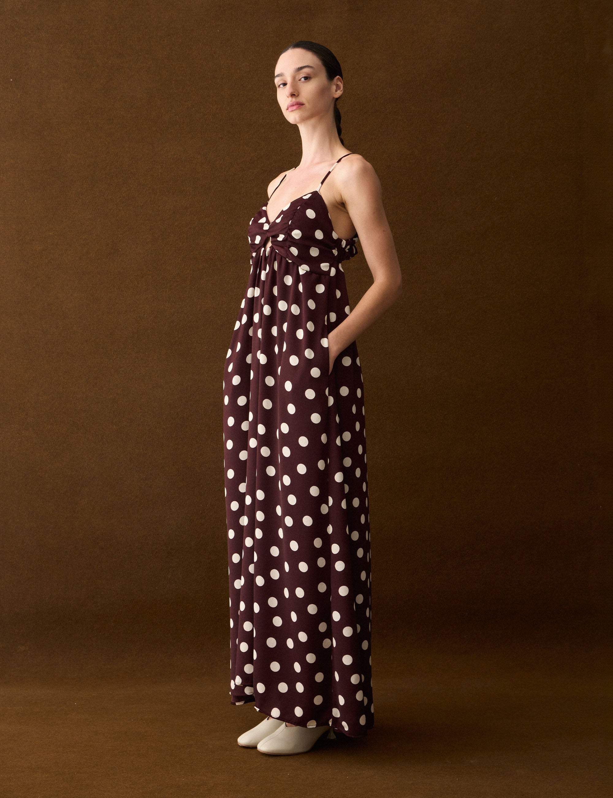 Vestido Lissa Poá Beringela