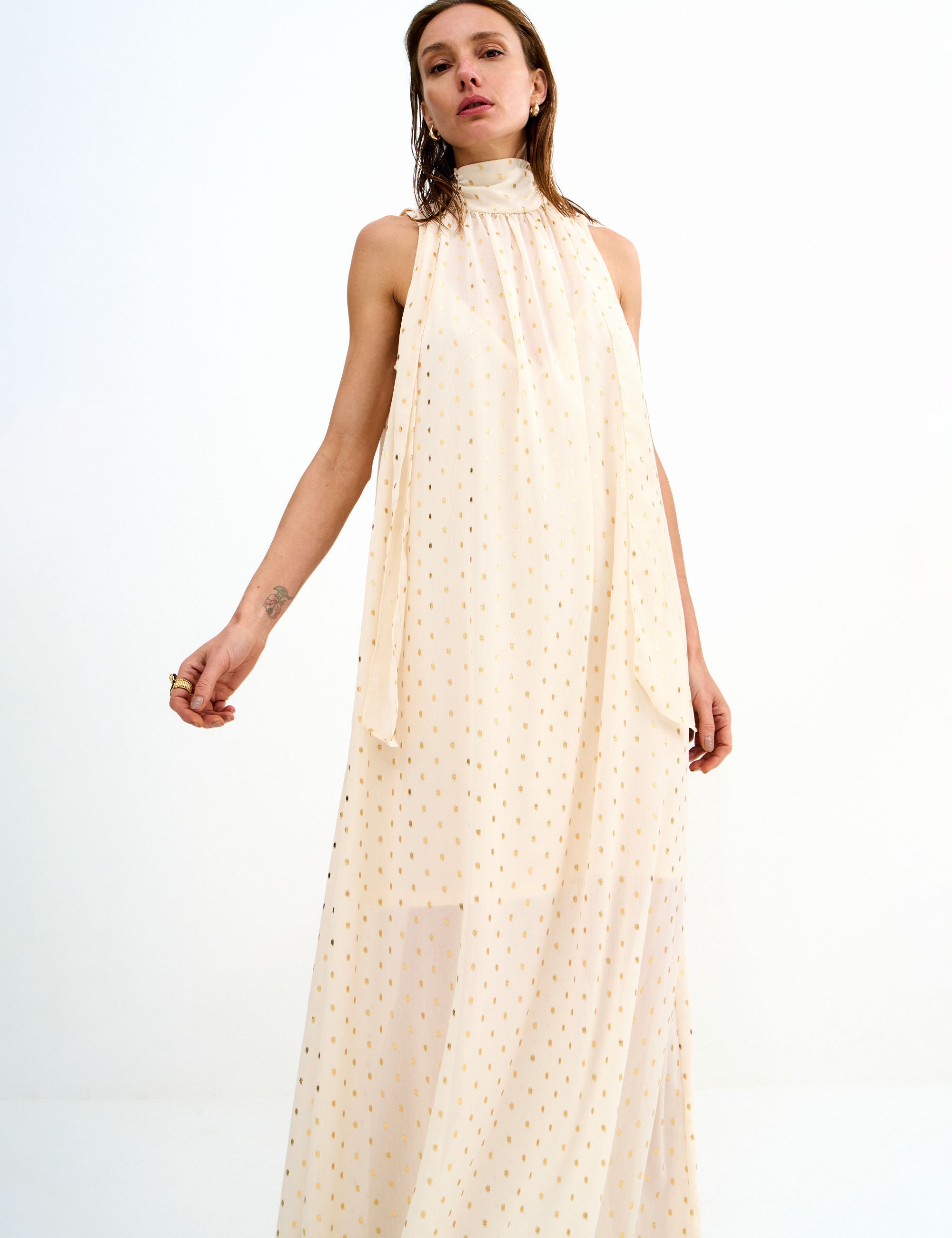 Vestido Livia Dots Marfim