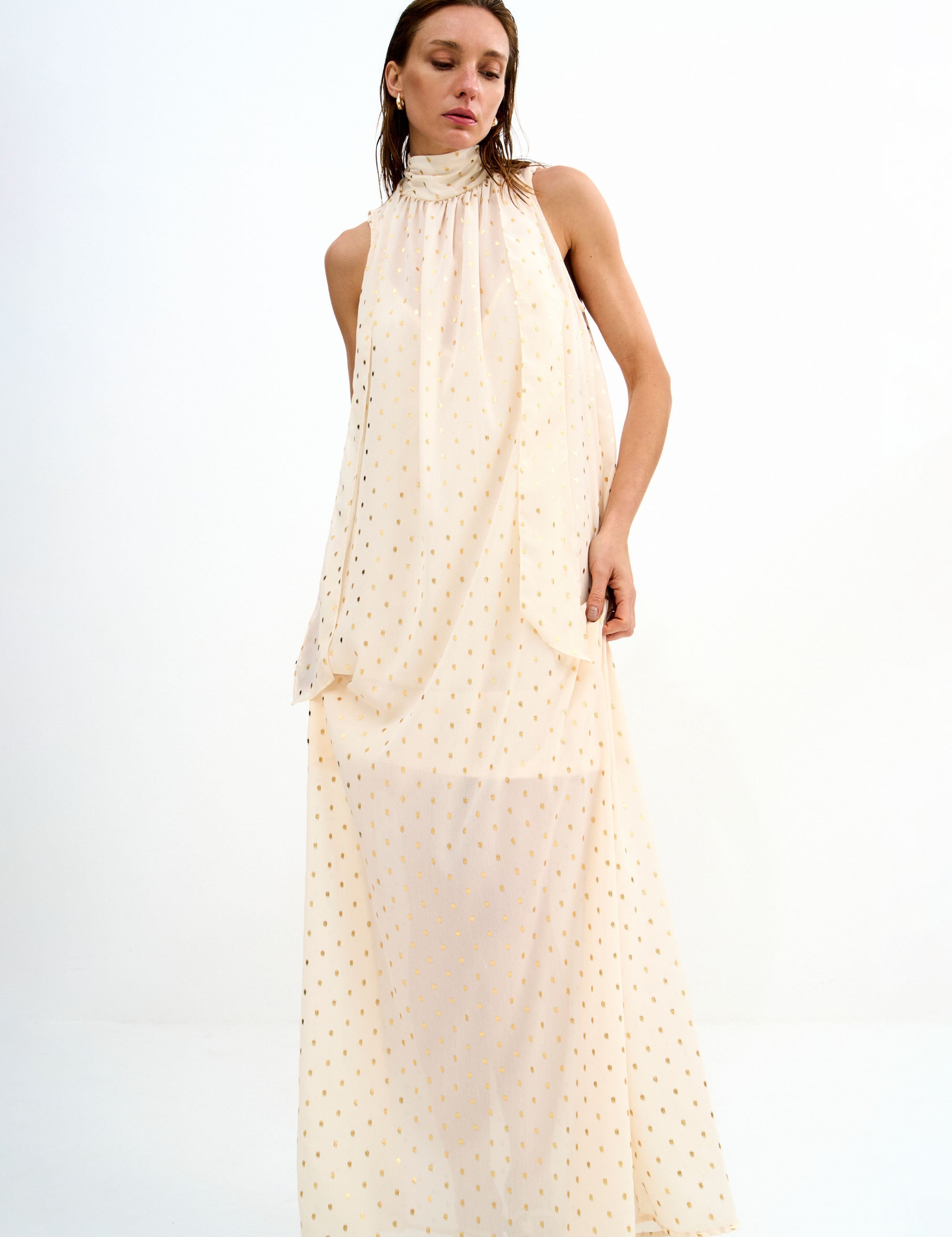 Vestido Livia Dots Marfim