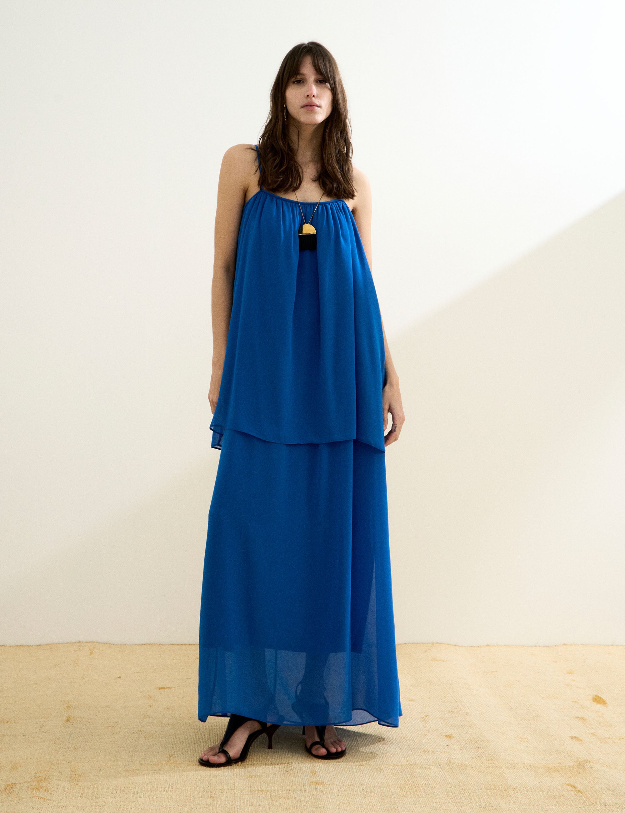 Vestido Lory Chifon Azul