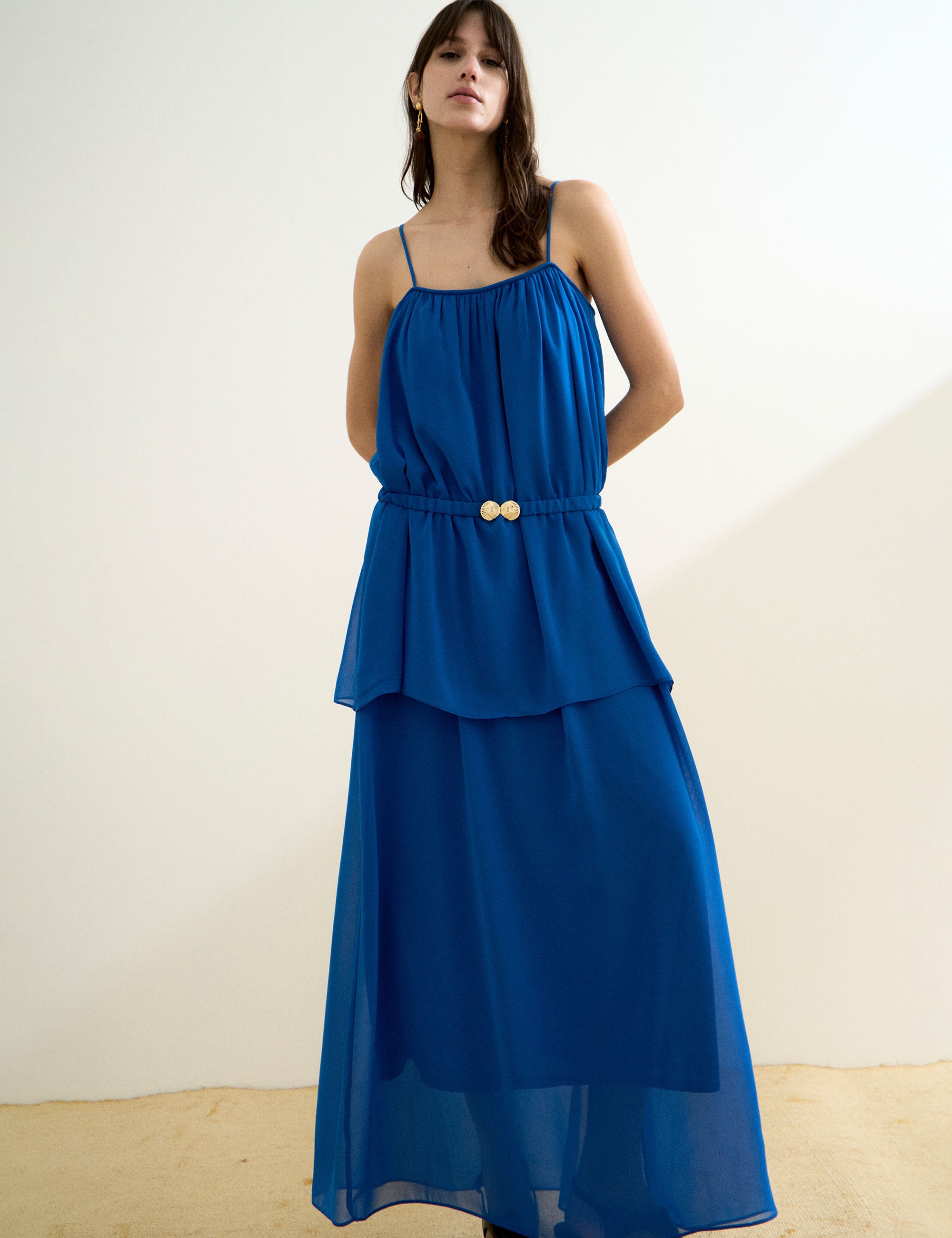 Vestido Lory Chifon Azul