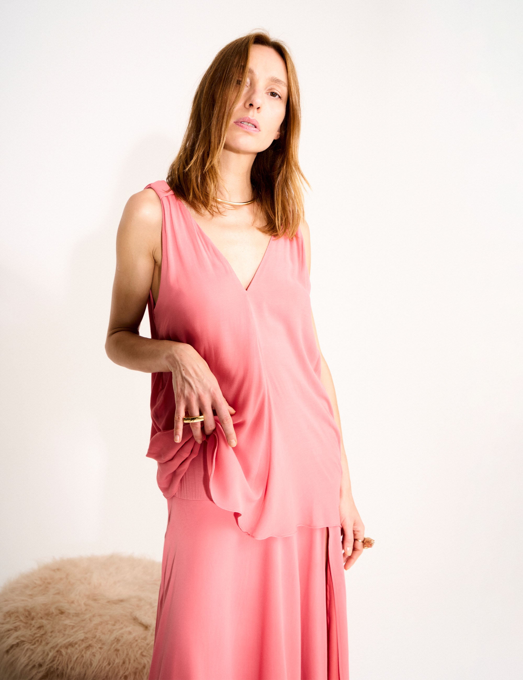 Vestido Luciana Musseline Rosa