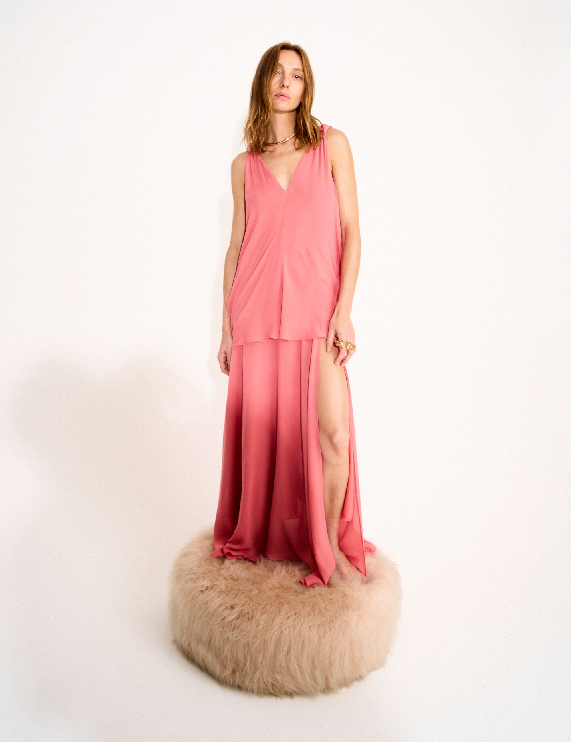 Vestido Luciana Musseline Rosa