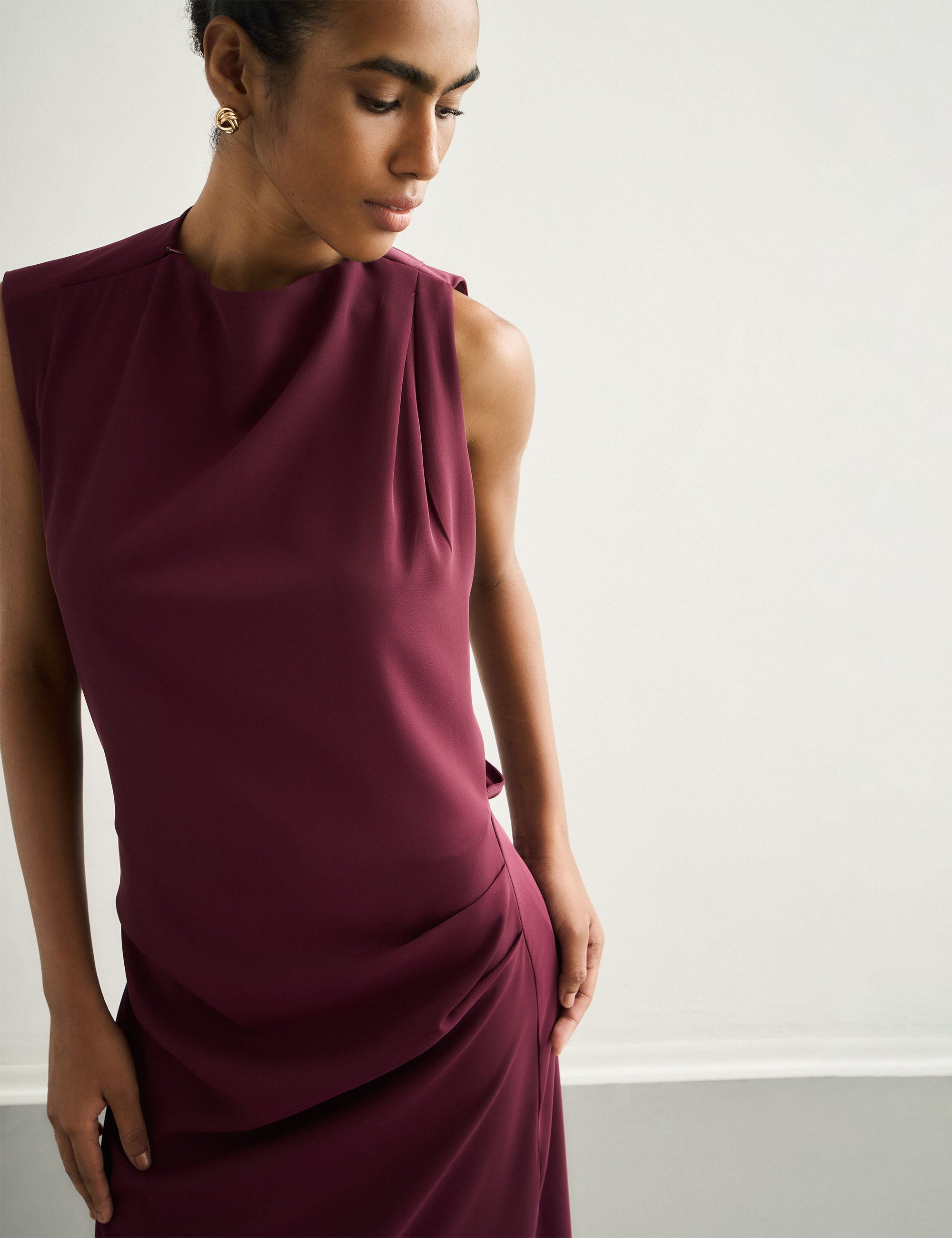 Vestido Lune Alfaiataria Bordeaux