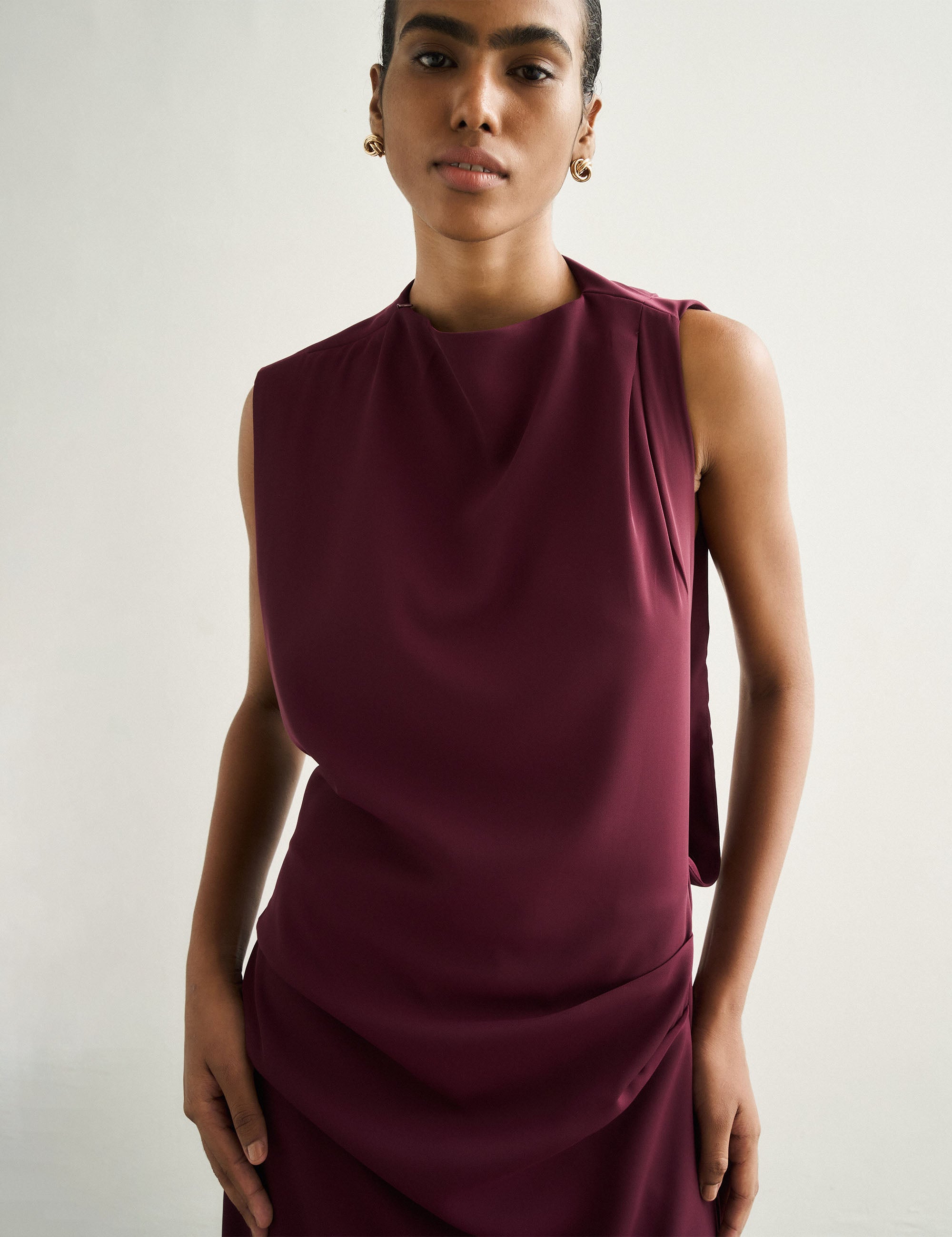 Vestido Lune Alfaiataria Bordeaux