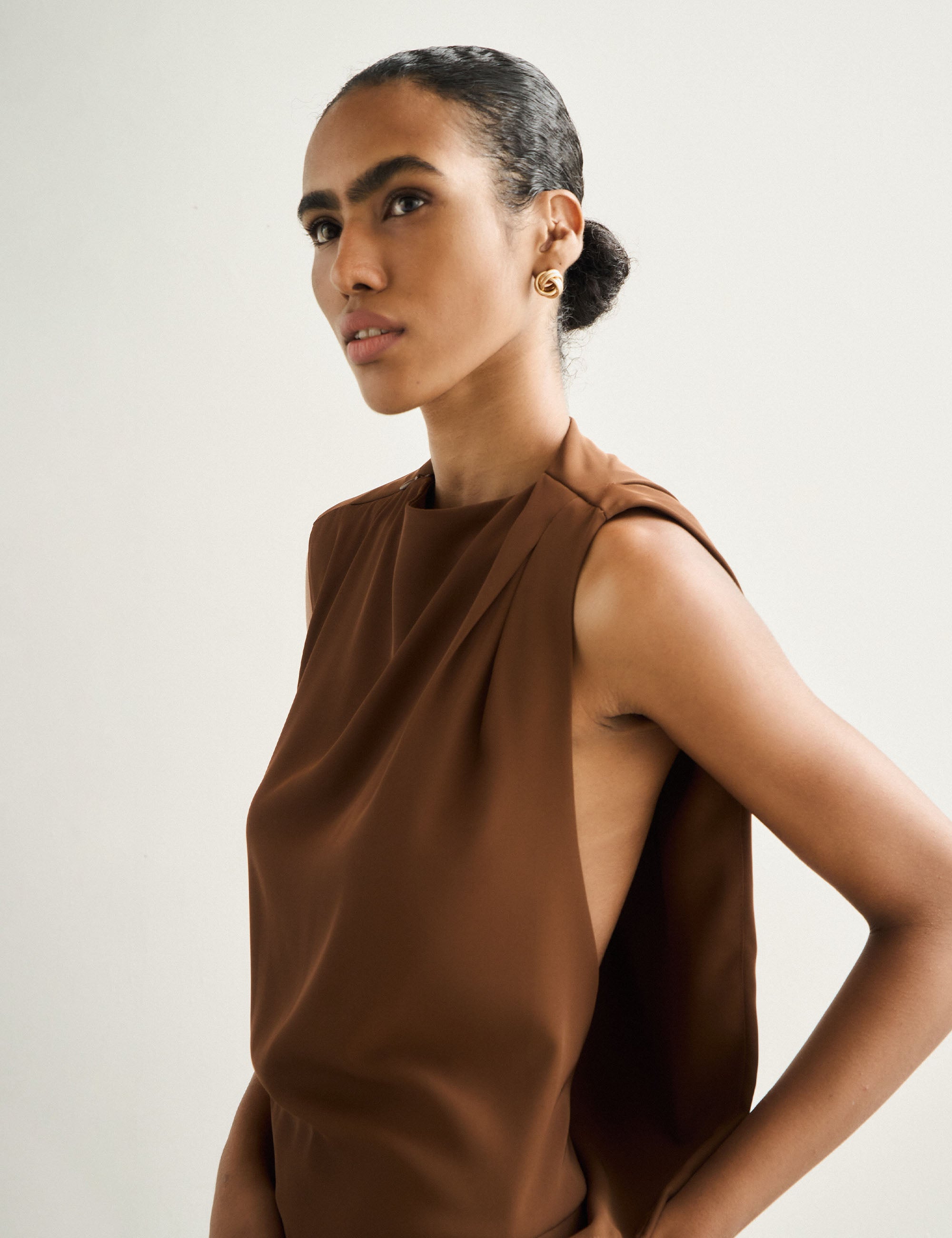 Vestido Lune Alfaiataria Marrom