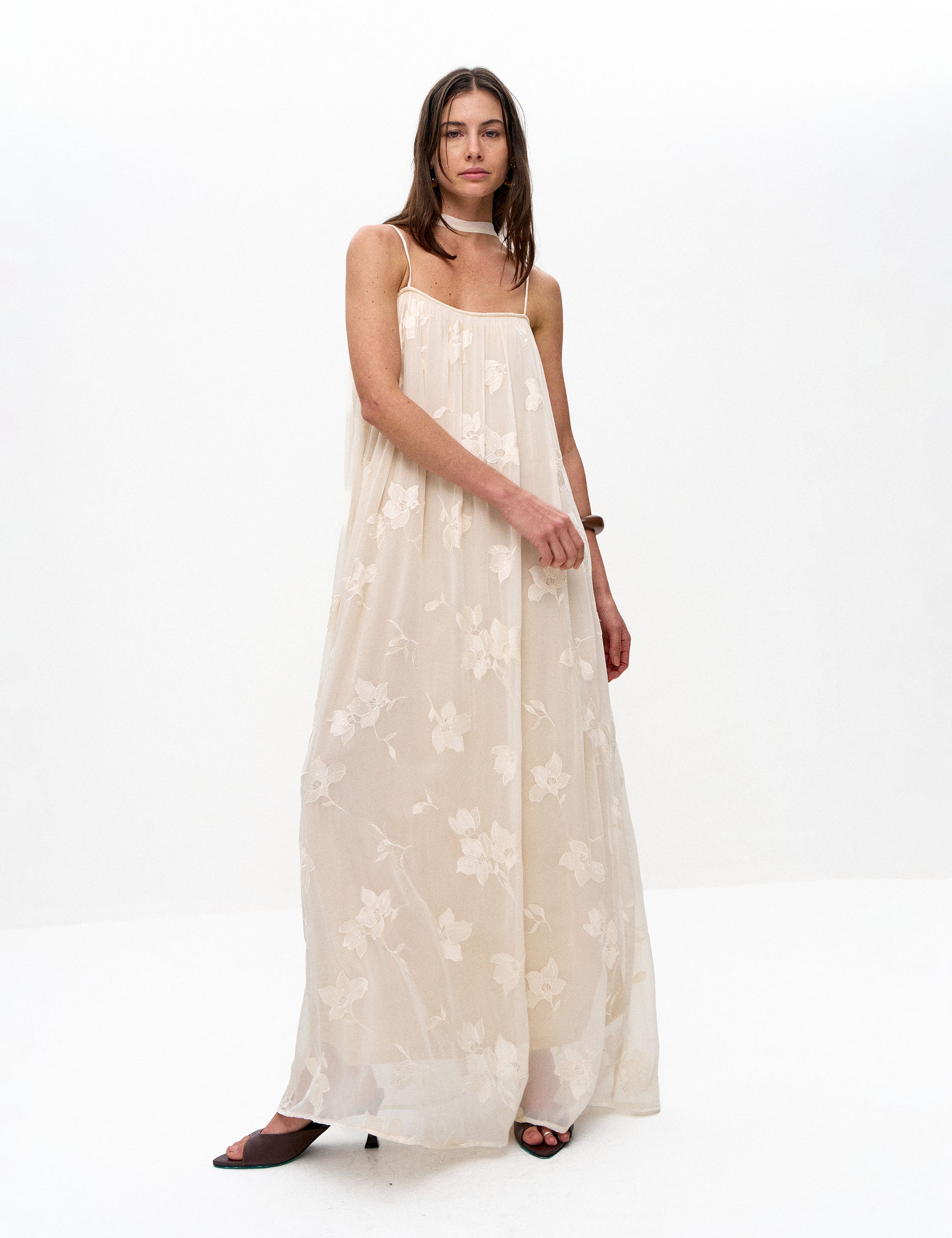 Vestido Lyric Voil Marfim