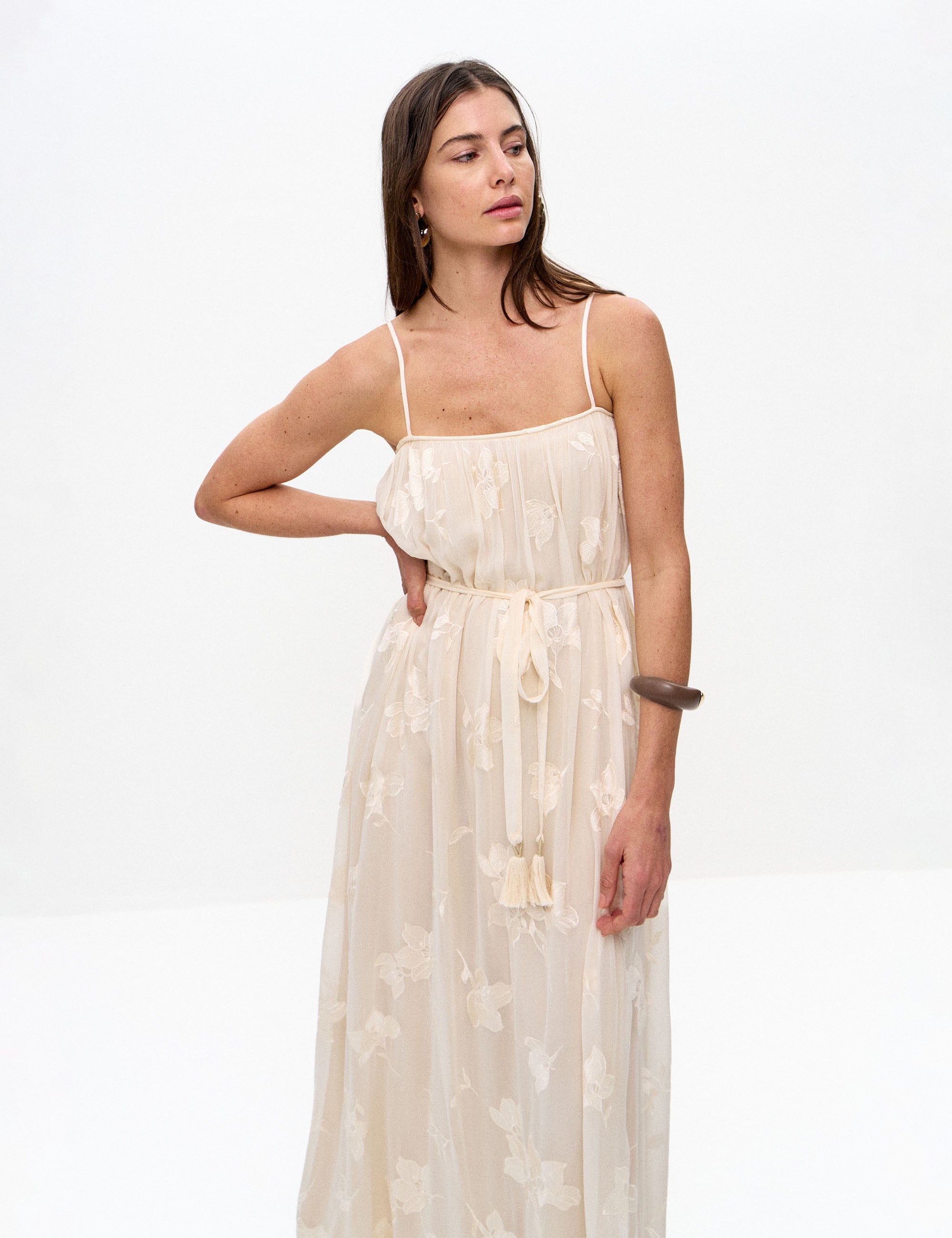 Vestido Lyric Voil Marfim